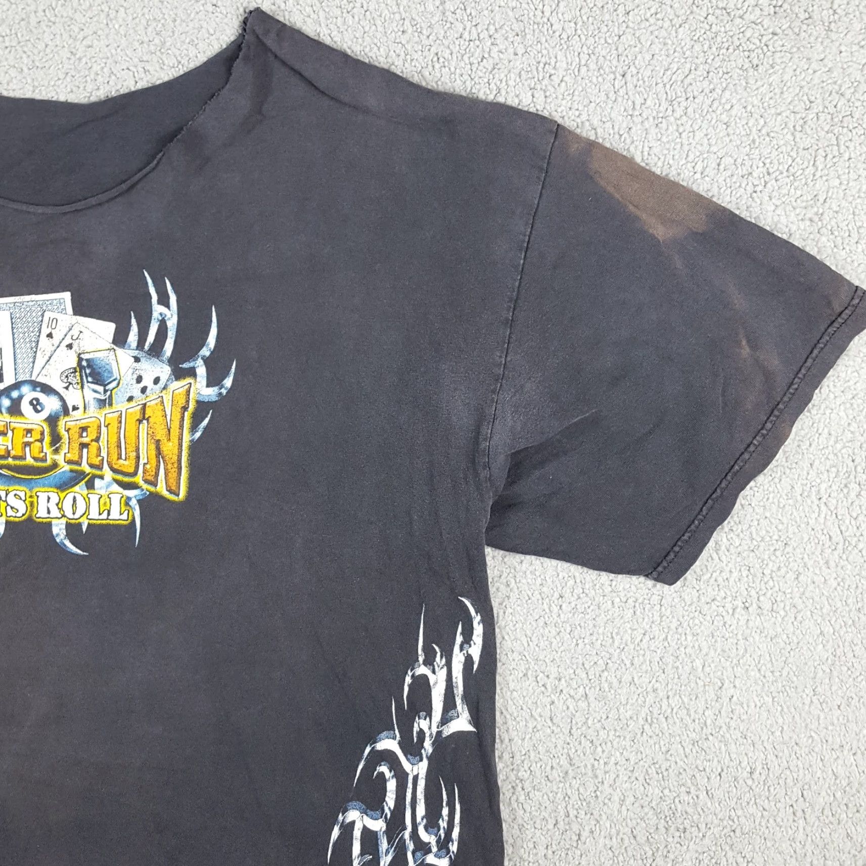 Vintage Y2K Distressed Poker Run Motorcycle Biker Tribal Size XL Faded Vintage T Shirt Size US XL / EU 56 / 4 - 5 Thumbnail