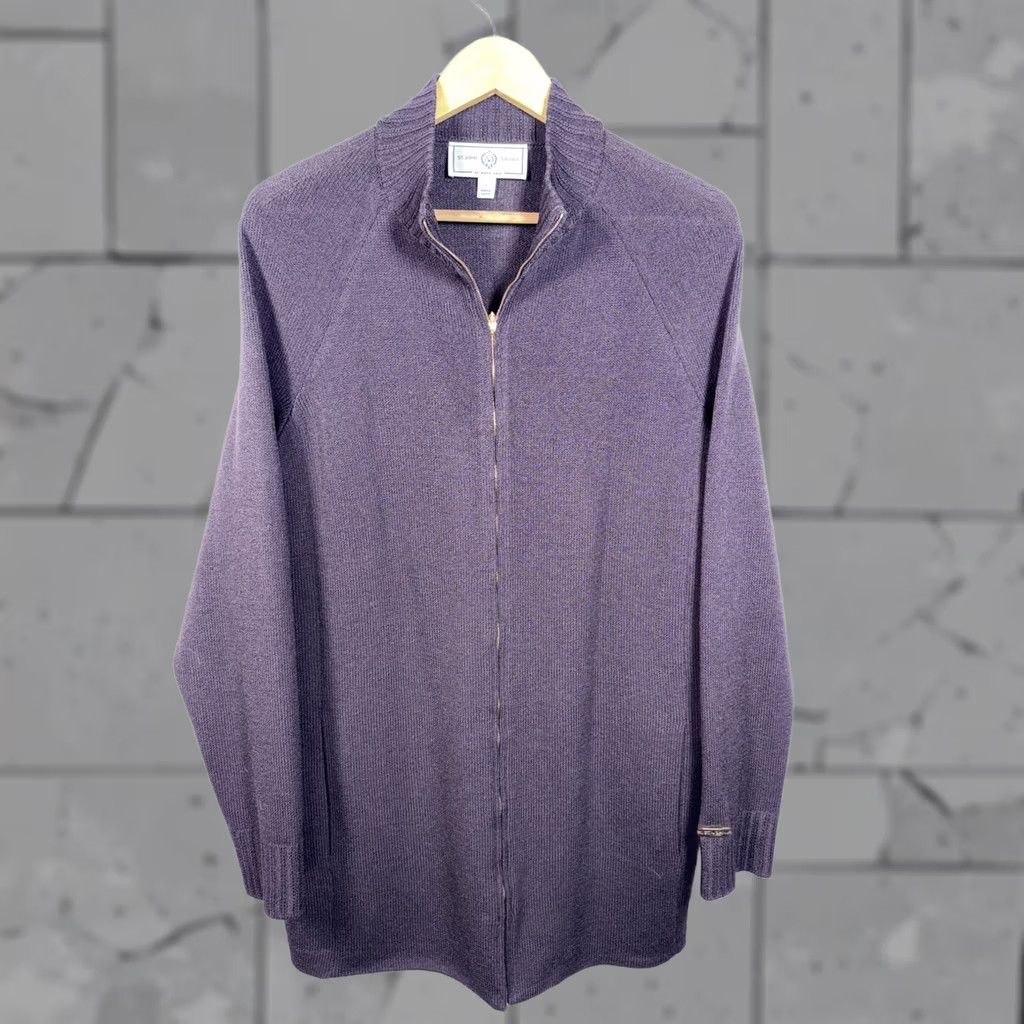 St. John St. John Sport Marie Dark Purple Full Zip Wool Blend Jacket Womens L Size L / US 10 / IT 46 - 1 Thumbnail
