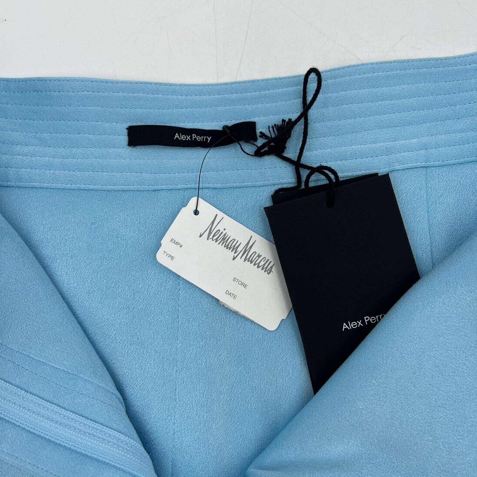 Alex Perry Alex Perry Lark Mini Skirt Blue Satin Crepe Size 32" / US 10 / IT 46 - 3 Thumbnail
