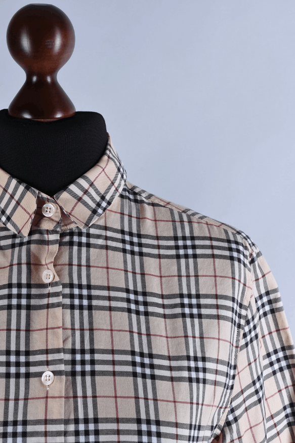 Burberry Women's Burberry Check Button Up Shirt Beige Size M Size M / US 6-8 / IT 42-44 - 2 Thumbnail