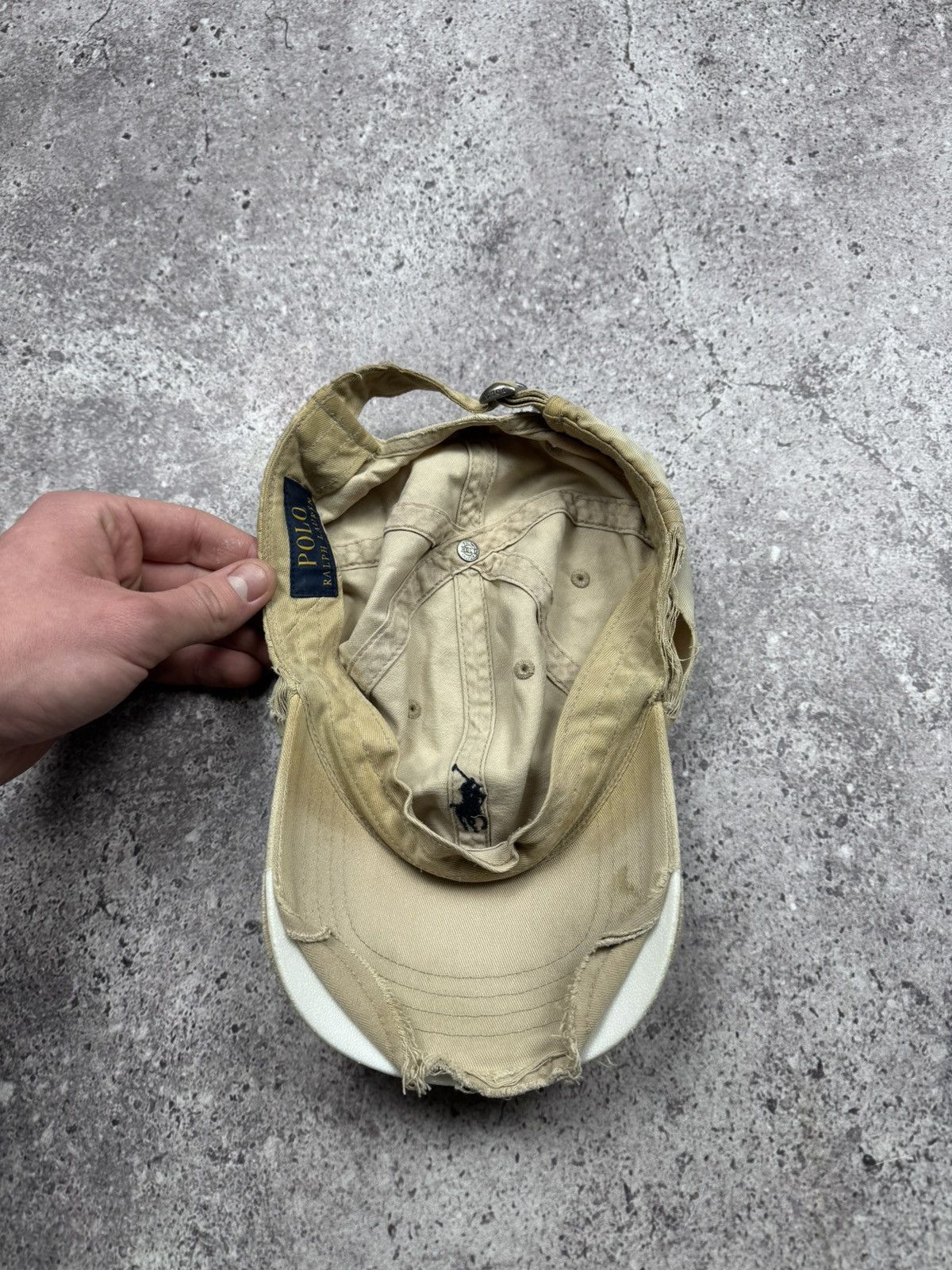 Polo Ralph Lauren 💣Vintage Thrashed Y2K Polo Ralph Lauren Distressed Cap Hat Size ONE SIZE - 9 Thumbnail