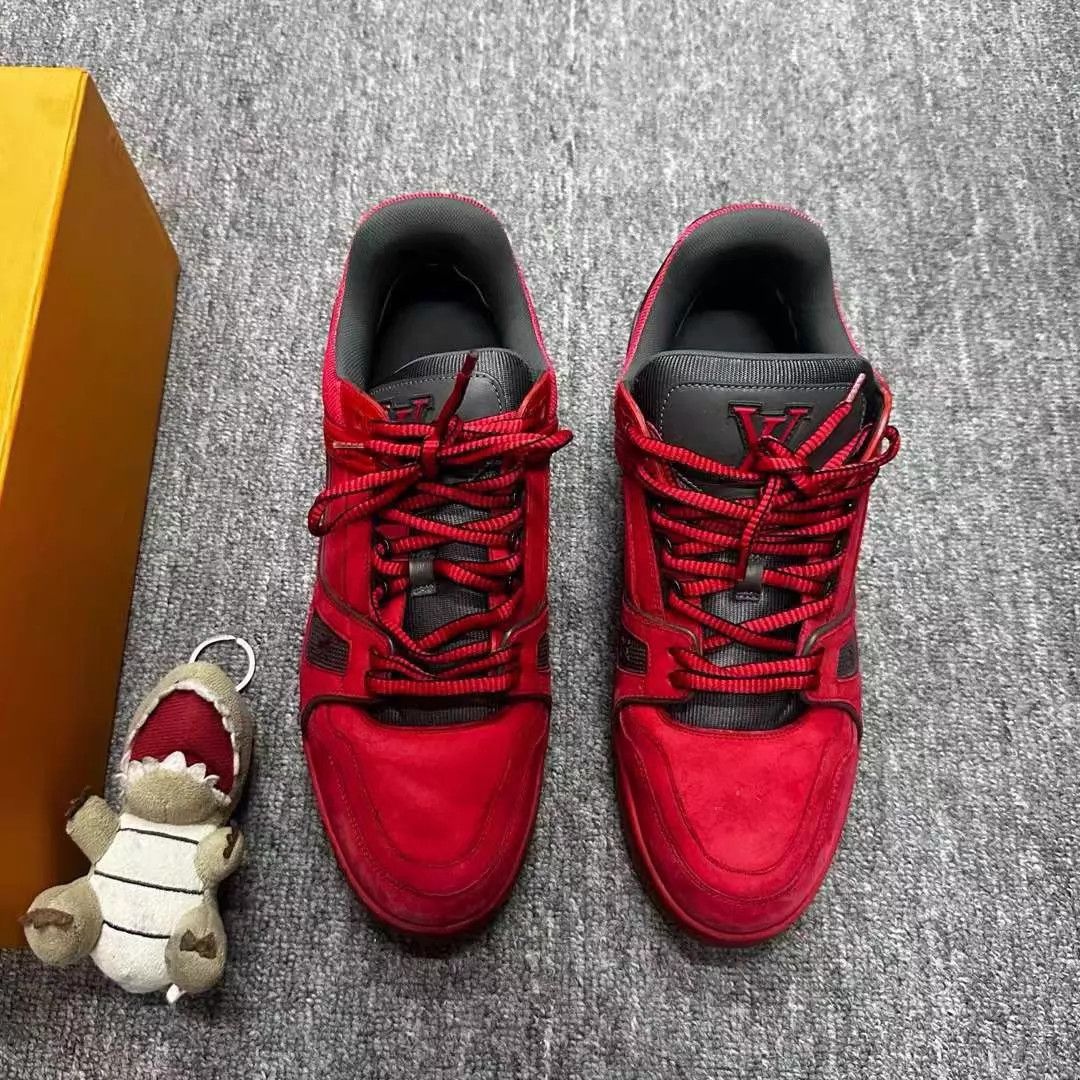 Louis Vuitton LV Red Trainer 95 New 42 Original Box Size US 9 / EU 42 - 4 Thumbnail