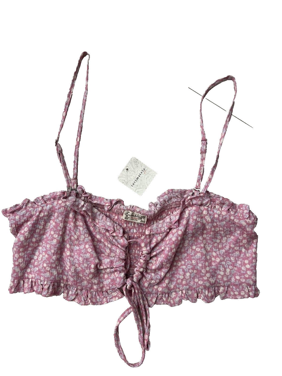 Free People Free People Picnic Ruffle Bandeau Top in Pink Combo ( M ) Size M / US 6-8 / IT 42-44 - 3 Thumbnail