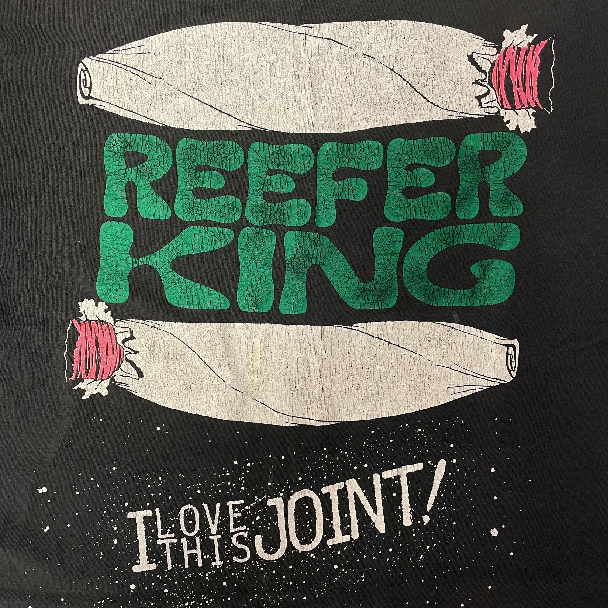 Fruit Of The Loom Vtg REEFER KING I Love This JOINT Pothead POT 1993 T Shirt Size US L / EU 52-54 / 3 - 1 Thumbnail