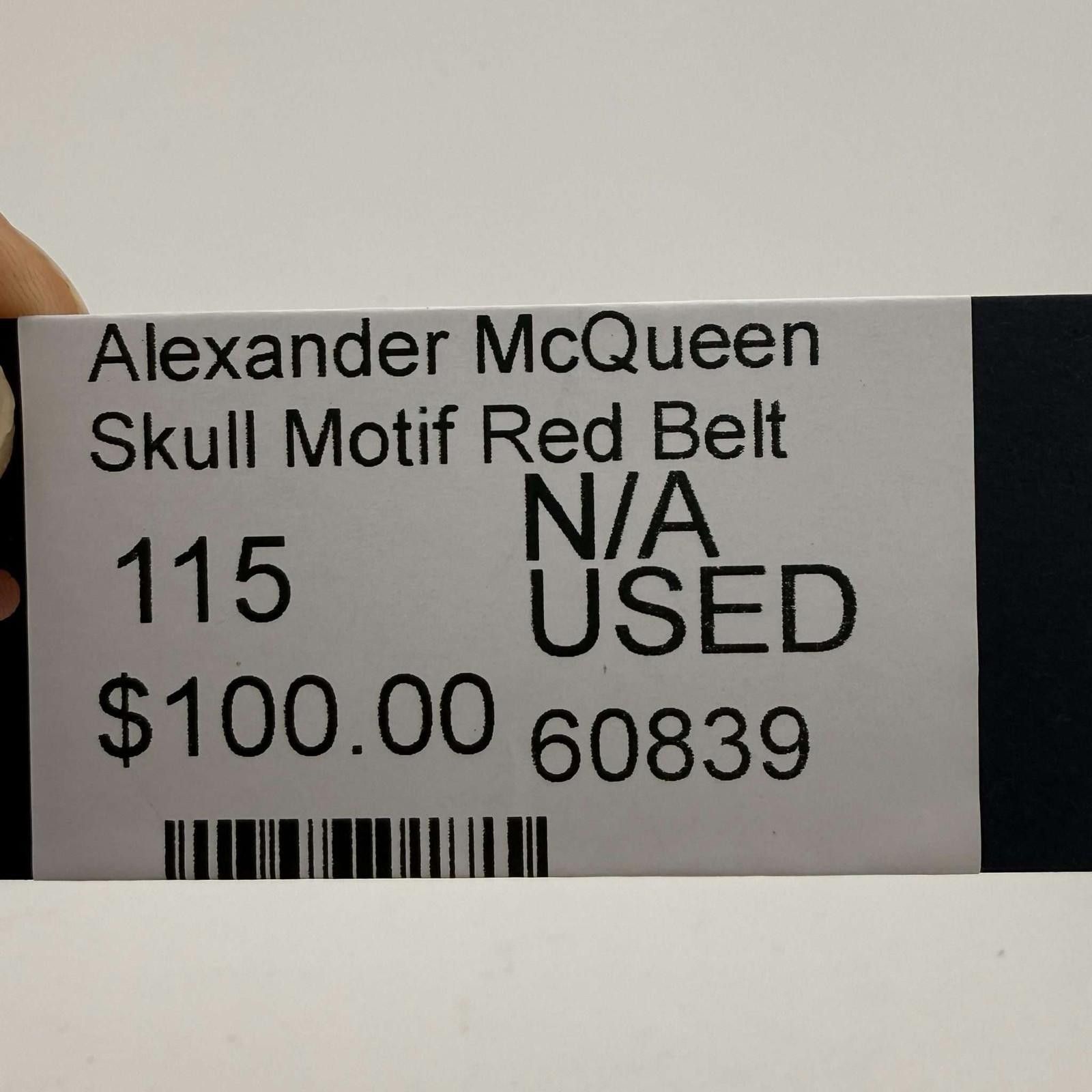 Alexander McQueen Skull Motif Red Belt 115 Used