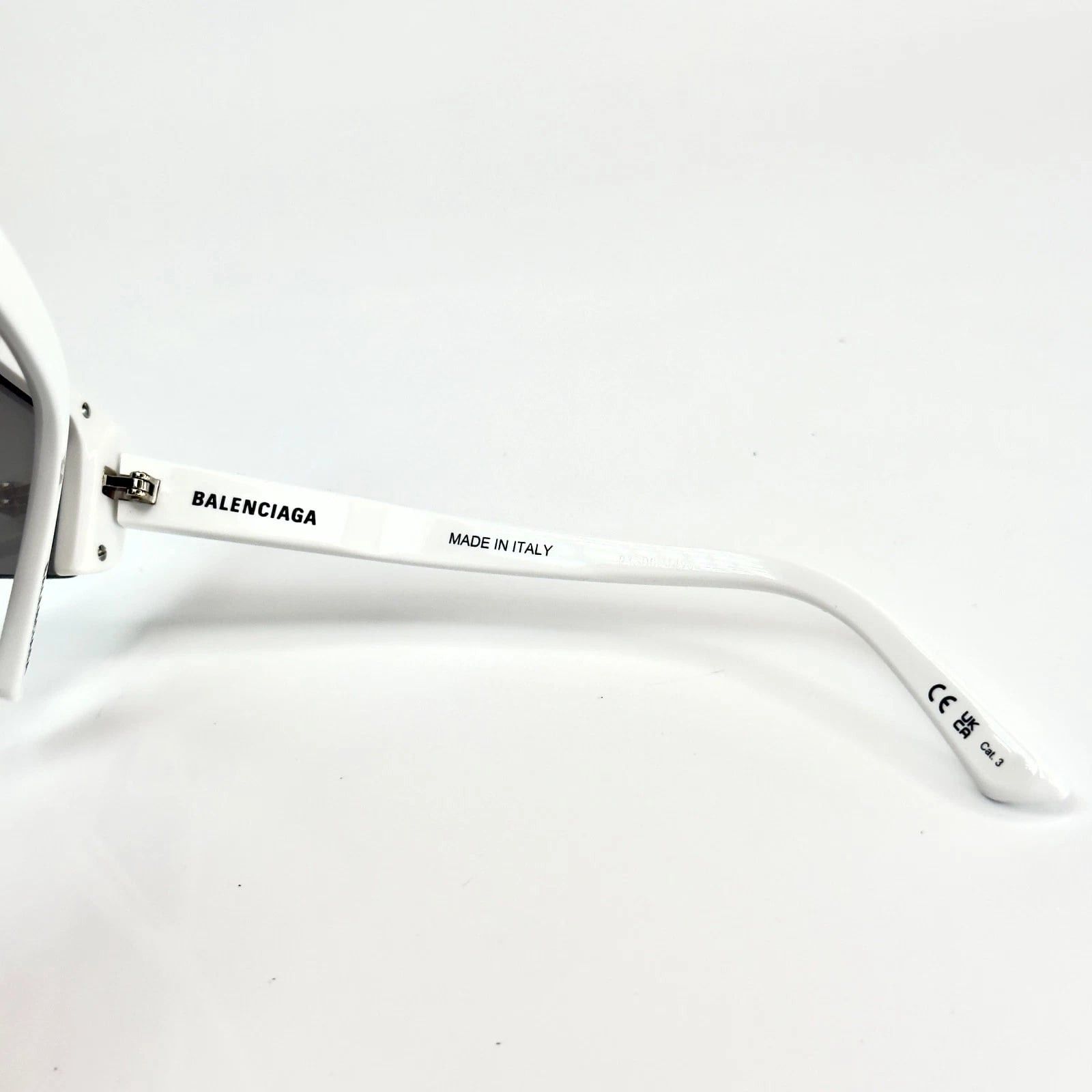 Balenciaga BALENCIAGA BB0003S SKI 0003 White Silver Fashion Sunglasses Size ONE SIZE - 3 Thumbnail