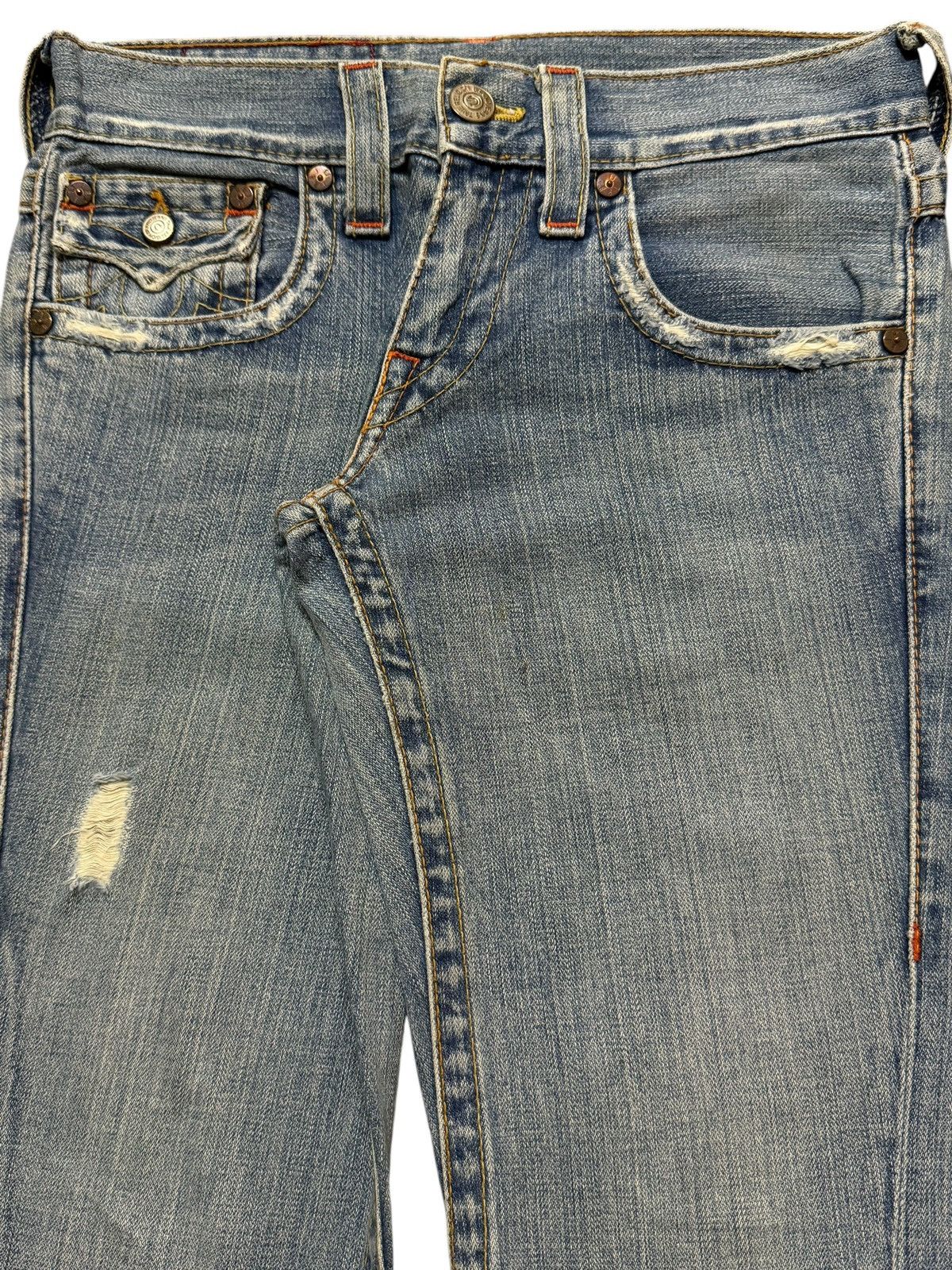 True Religion Vintage 90s True Religion Light Blue Faded Spiral Leg Flared Size US 29 - 3 Thumbnail