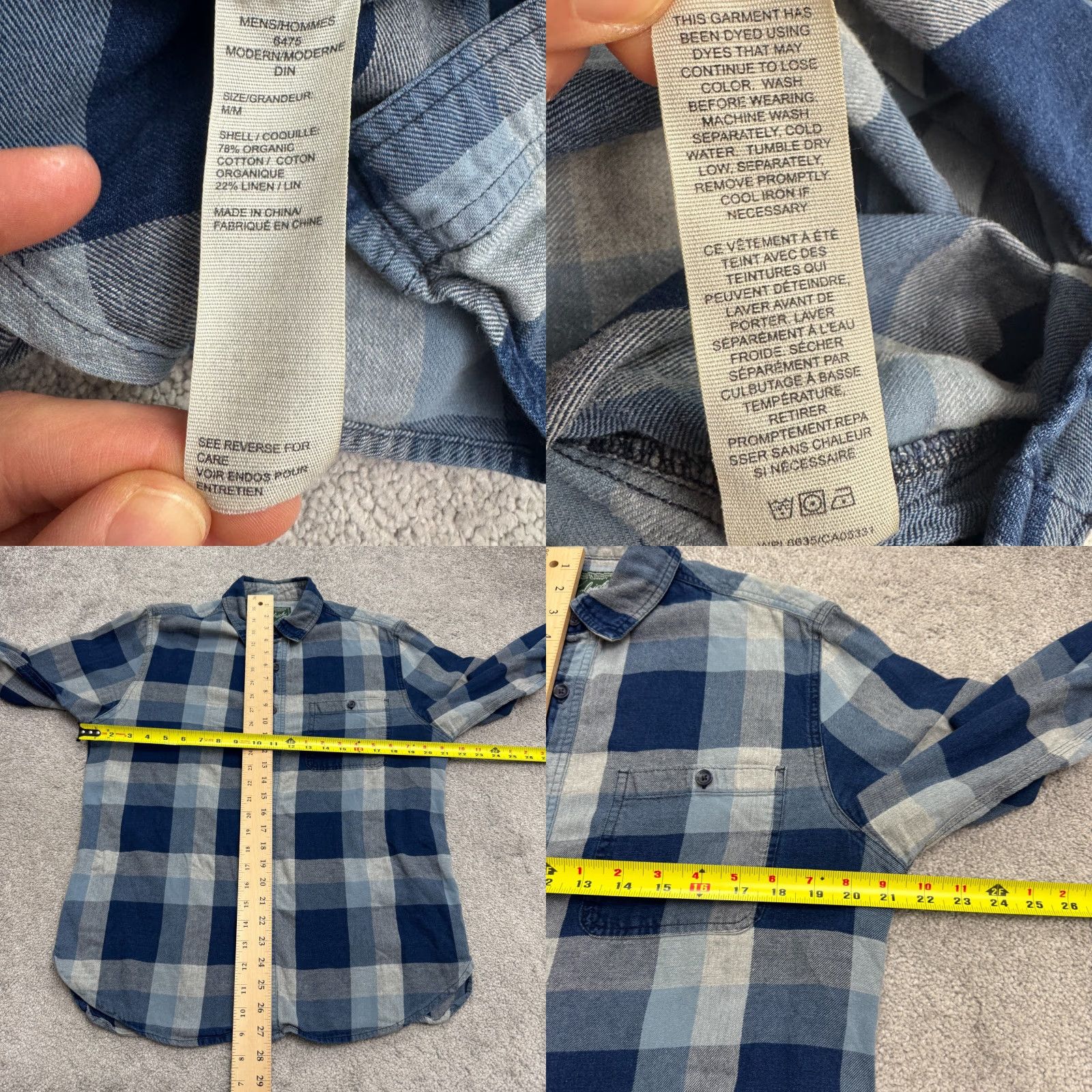 Vintage Woolrich Button-Up Shirt Mens Medium Blue Plaid Casual Linen Cotton Regular STEM-Down? Size US M / EU 48-50 / 2 - 8 Thumbnail