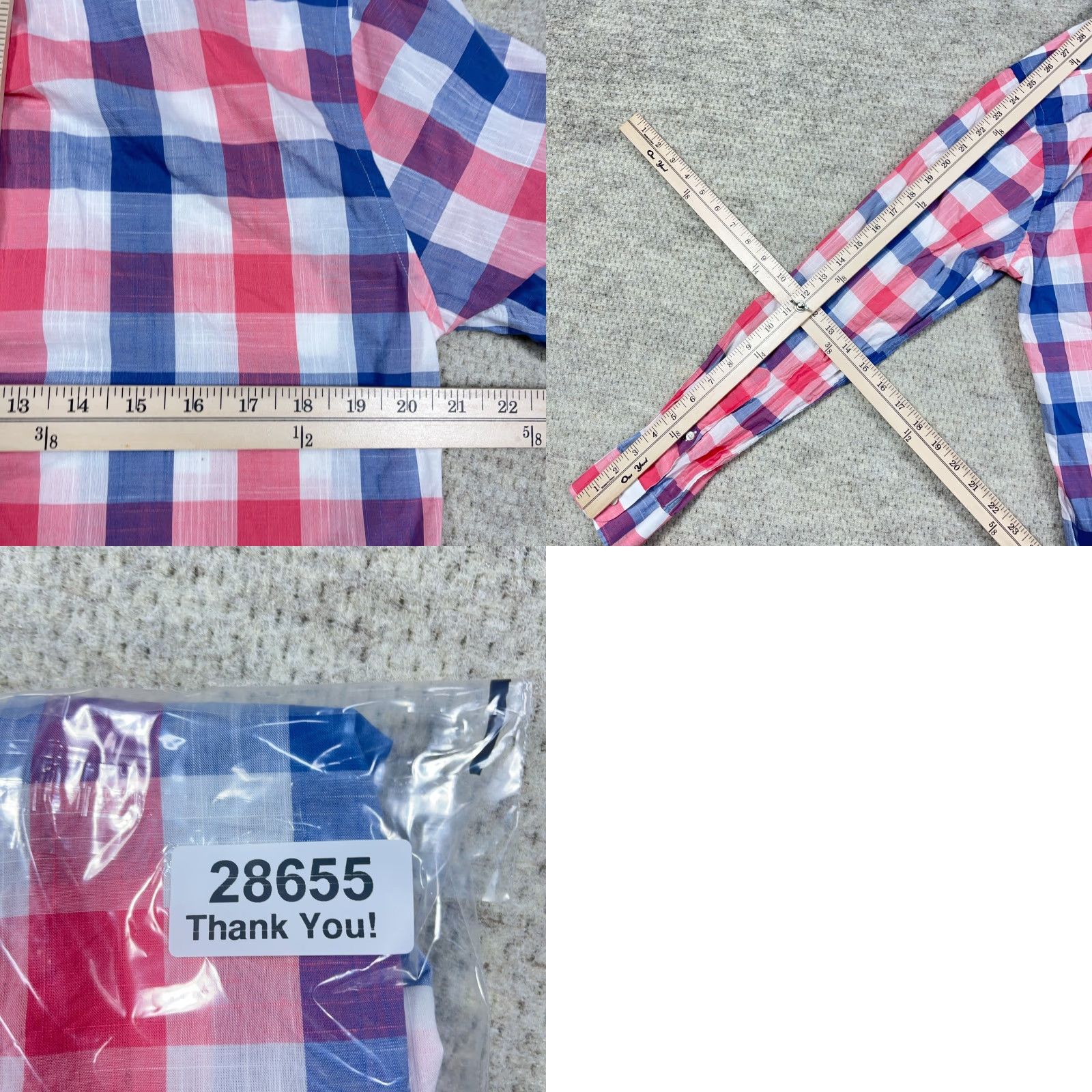 Vineyard Vines Vineyard Vines Shirt Men M Pink Blue Slim Fit Button-Up Plaid Check Poplin Size US M / EU 48-50 / 2 - 8 Thumbnail