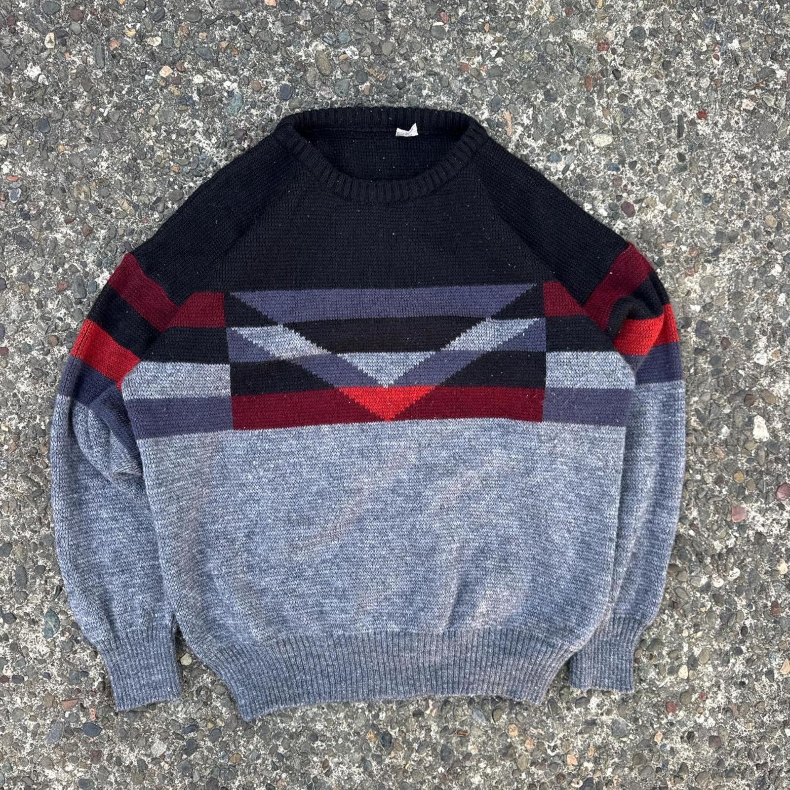 Vintage Vintage Italian Geometric Knit Sweater – Size XL Size US XL / EU 56 / 4 - 1 Thumbnail