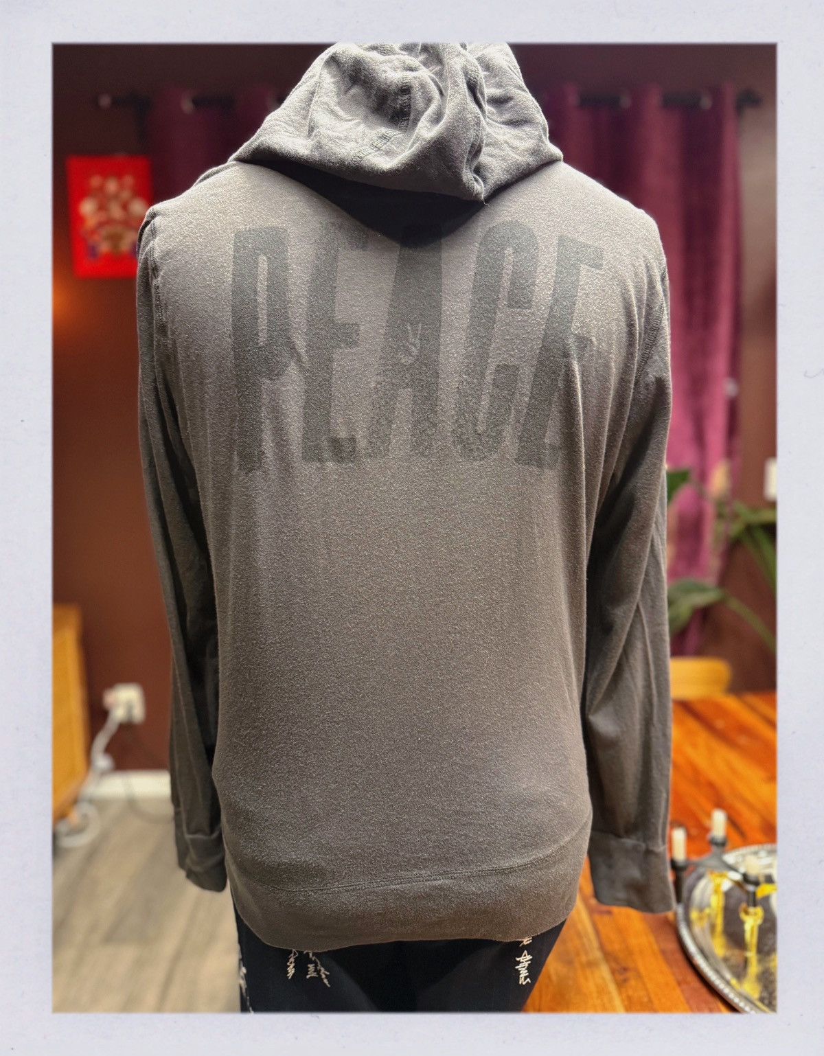 John Varvatos John Varvatos “PEACE” Zip-Up Hoodie – Charcoal Gray Size US M / EU 48-50 / 2 - 6 Thumbnail