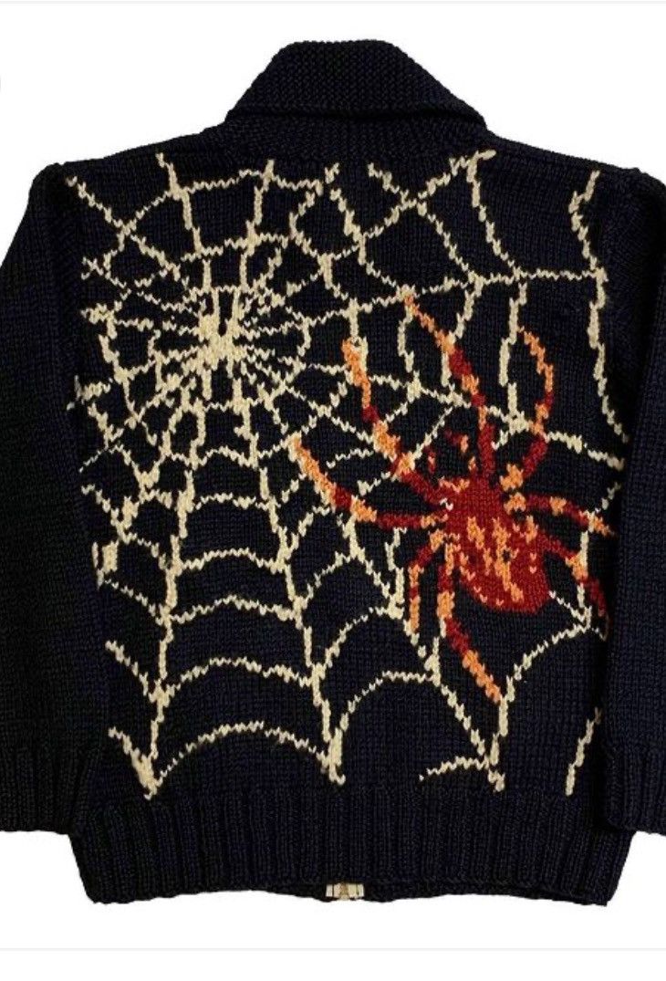 Other Spider web knitted zip up sweater Size US M / EU 48-50 / 2 - 2 Thumbnail