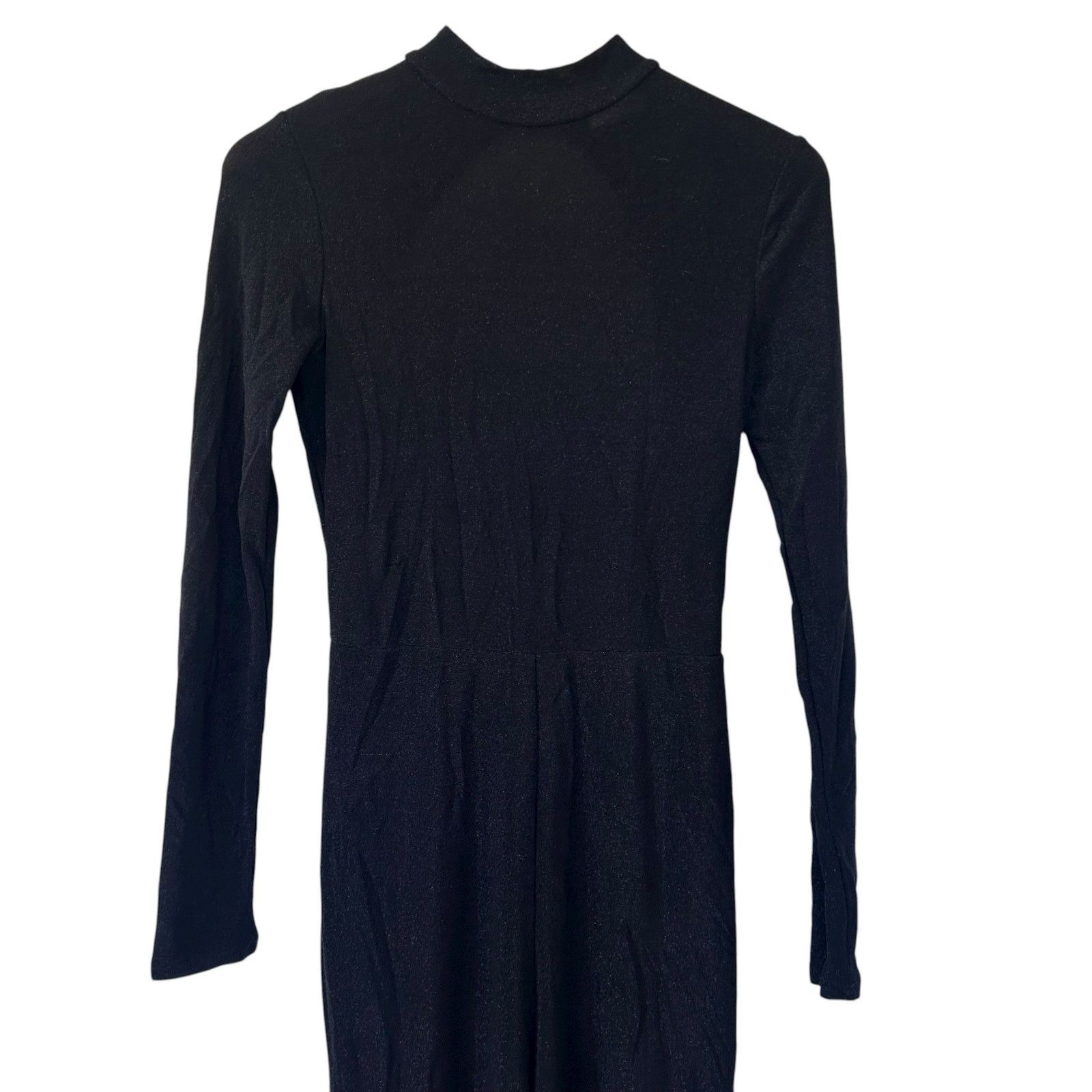 superdown Superdown Black Sparkly Long Sleeve Flare Jumpsuit Sz M Size 30" / US 8 / IT 44 - 2 Thumbnail