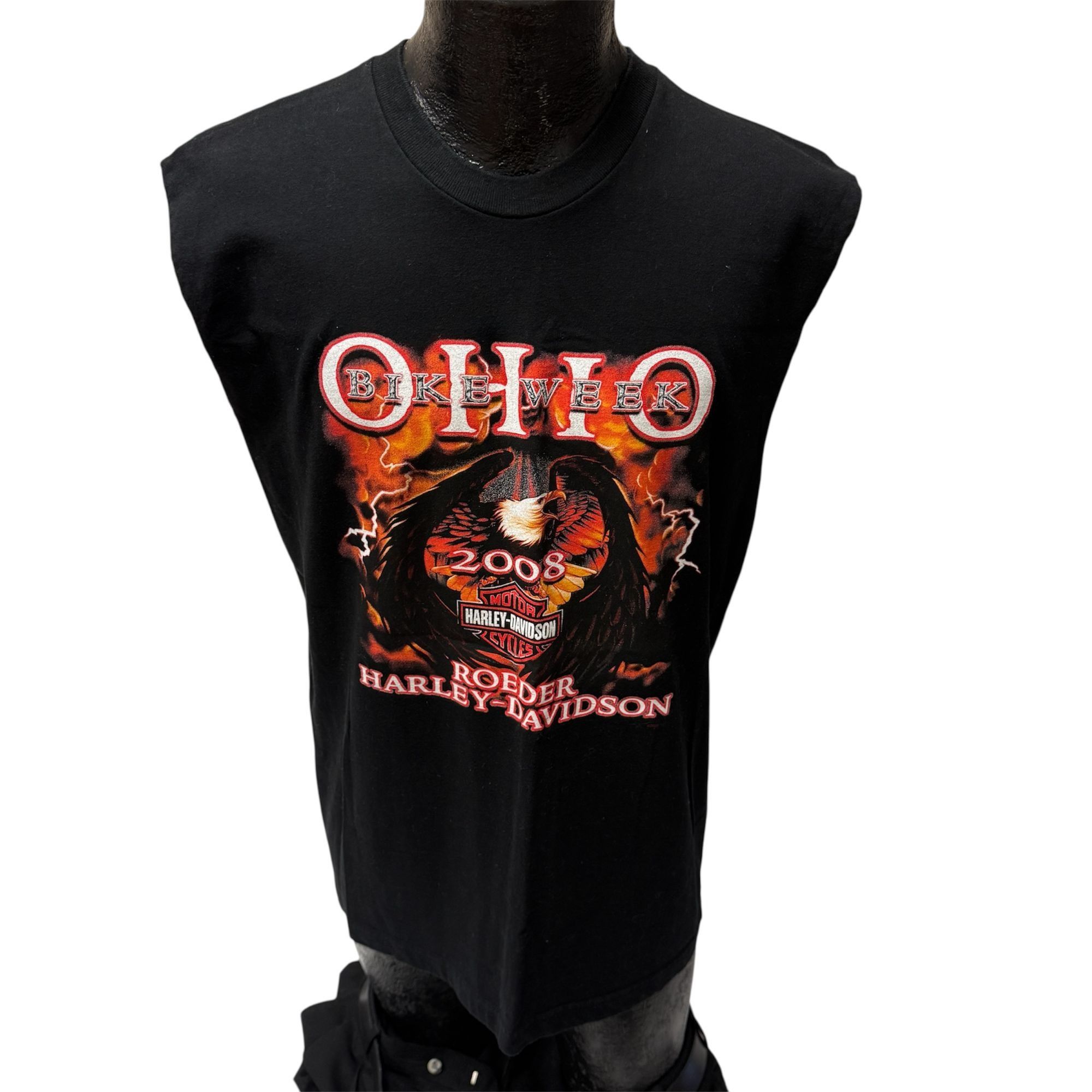 Harley Davidson H-D Ohio BIKE WEEK Graphic Motorcycle Biker Muscle Shirt USA Size US XL / EU 56 / 4 - 2 Thumbnail