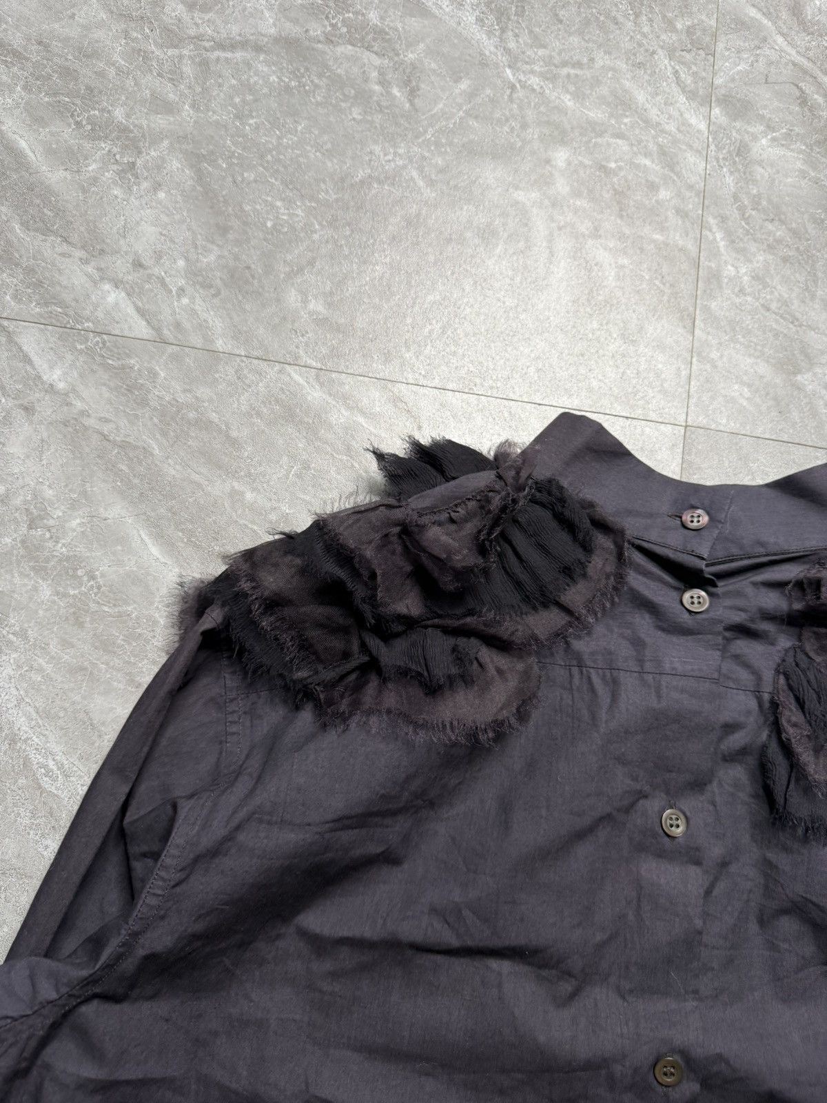 Dries Van Noten Dries Van Noten Frill Silk Attached Detail Shirt Size US M / EU 48-50 / 2 - 5 Thumbnail