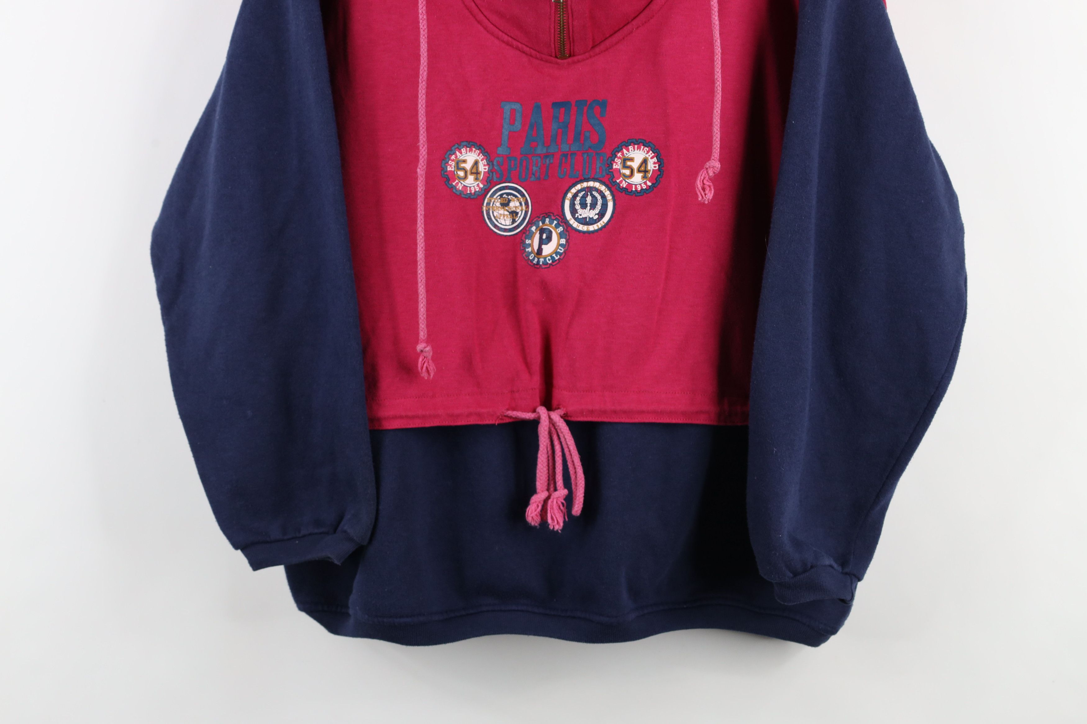 Vintage Vintage 90s Streetwear Paris Sport Club Hoodie Sweatshirt Size M / US 6-8 / IT 42-44 - 3 Thumbnail