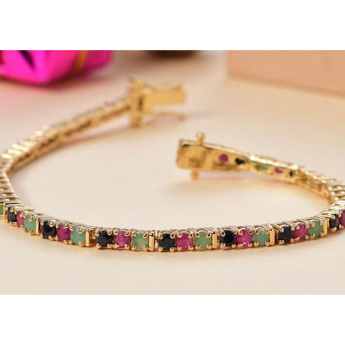 Other Karis Emerald, Ruby, and Sapphire Bracelet 7.25” 6 ctw NWT Size ONE SIZE - 2 Thumbnail
