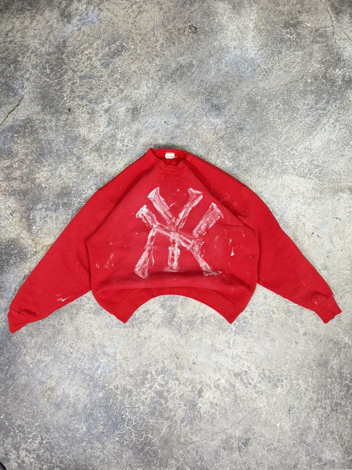 New York Yankees × Vintage Vintage Distressed Yankees Crewneck Size US XL / EU 56 / 4 - 1 Thumbnail