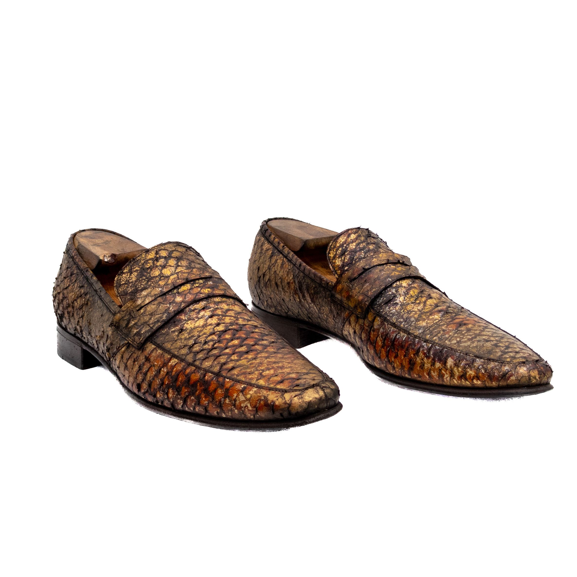 Salvatore Ferragamo Salvatore Ferragamo Python Snakeskin Loafers Gold US 12 Size US 12 / EU 45 - 7 Thumbnail
