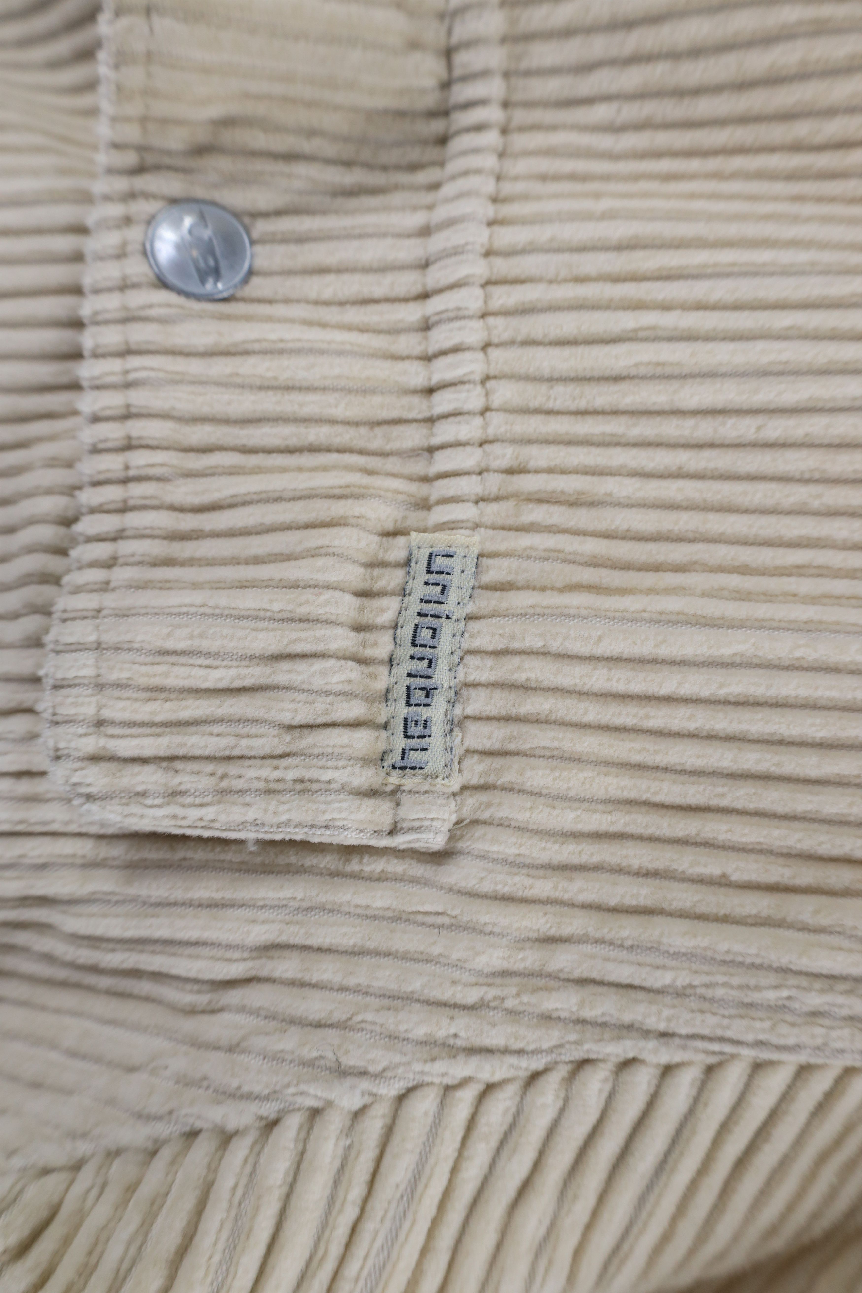 Vintage Vintage 90s Streetwear Full Zip Corduroy Shirt Jacket Beige Size US XL / EU 56 / 4 - 5 Thumbnail