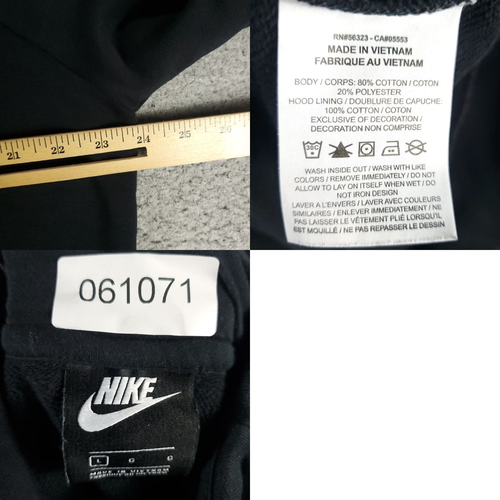 Nike Nike Hoodie Womens Size L Black Pullover Sweatshirt Mock Neck Logo Knit All Seasons Activewear Ladies Fashion Size L / US 10 / IT 46 - 8 Thumbnail