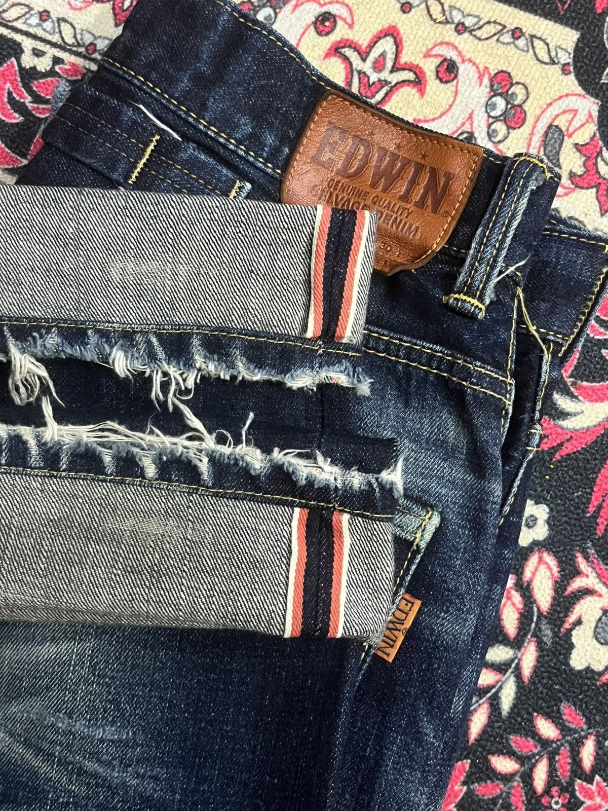 Kapital ⚡️Vintage⚡️Edwin 505Z Blue Washed Buckle Back Selvedge Jeans Size US 30 / EU 46 - 17 Thumbnail
