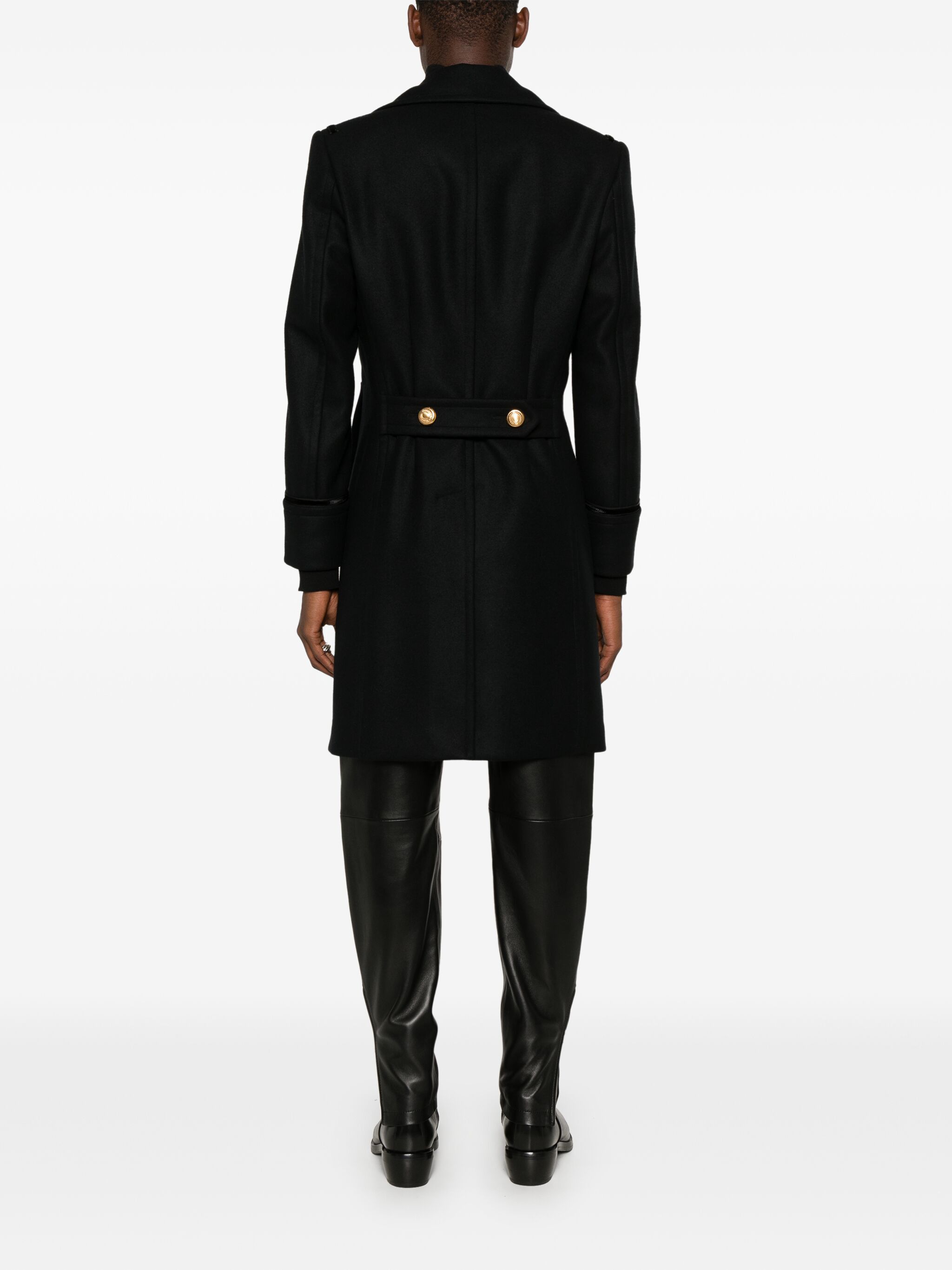 Saint Laurent Paris o1bcso1str1124 Coat in Black Size S / US 4 / IT 40 - 4 Thumbnail