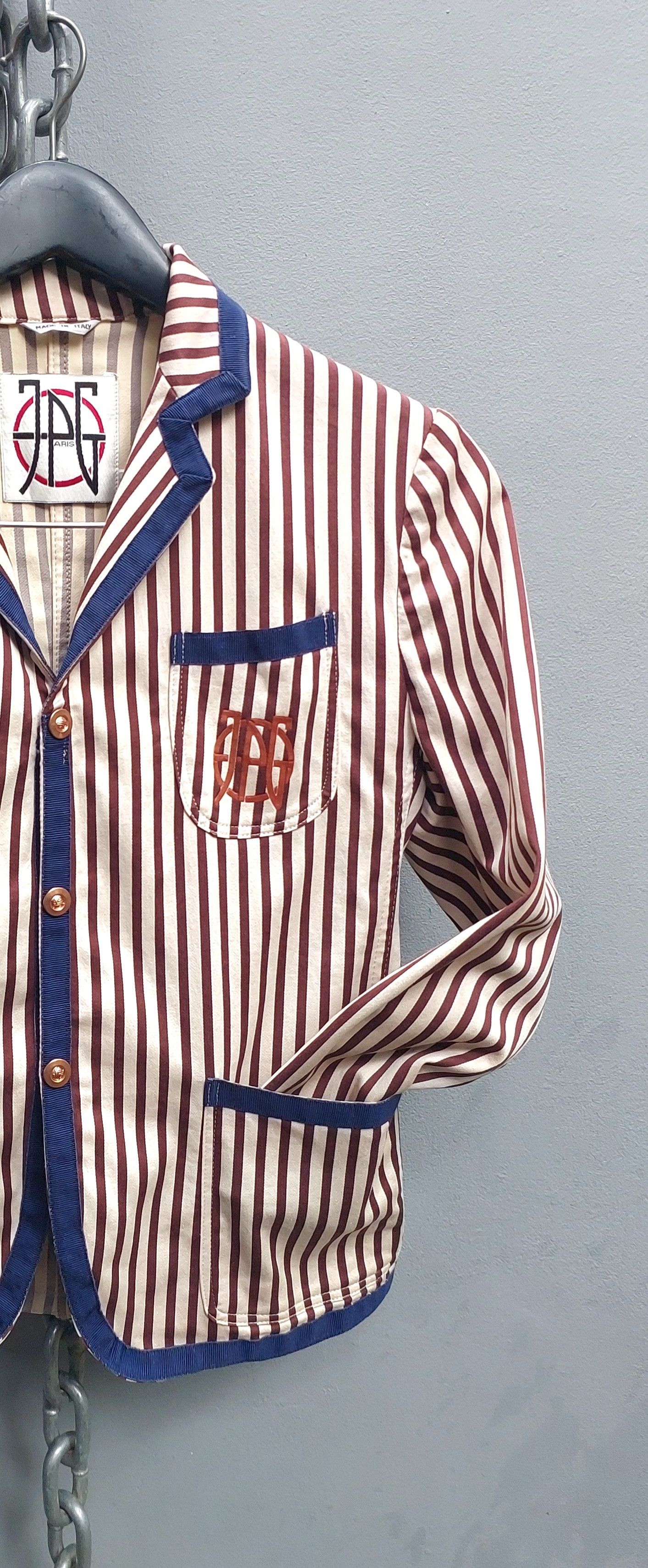Jean Paul Gaultier Jean Paul Gaultier x Vintage Jeans Striped Blazer Size S / US 4 / IT 40 - 5 Thumbnail