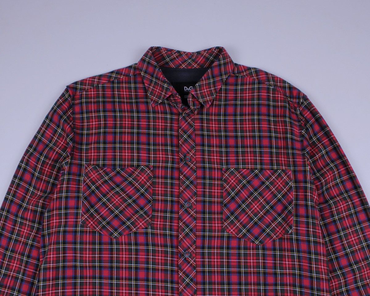 Designer × Dolce & Gabbana Dolce & Gabbana George Plaid Red Long Sleeve Button Shirt Size US L / EU 52-54 / 3 - 6 Thumbnail
