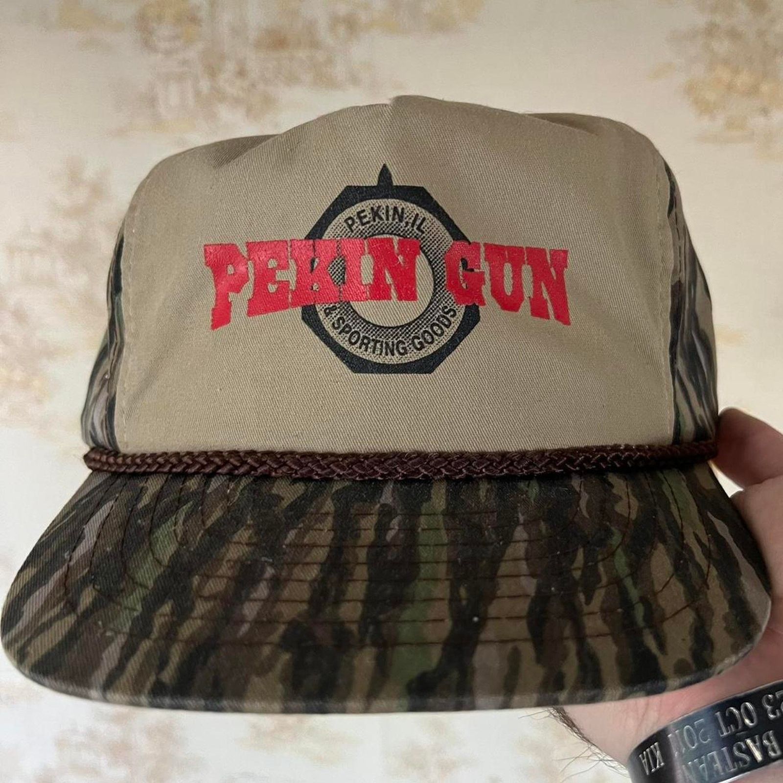 Vintage Vintage 80s Pekin Gun Hat | Trebark Camo Roper Snapback Size ONE SIZE - 1 Thumbnail