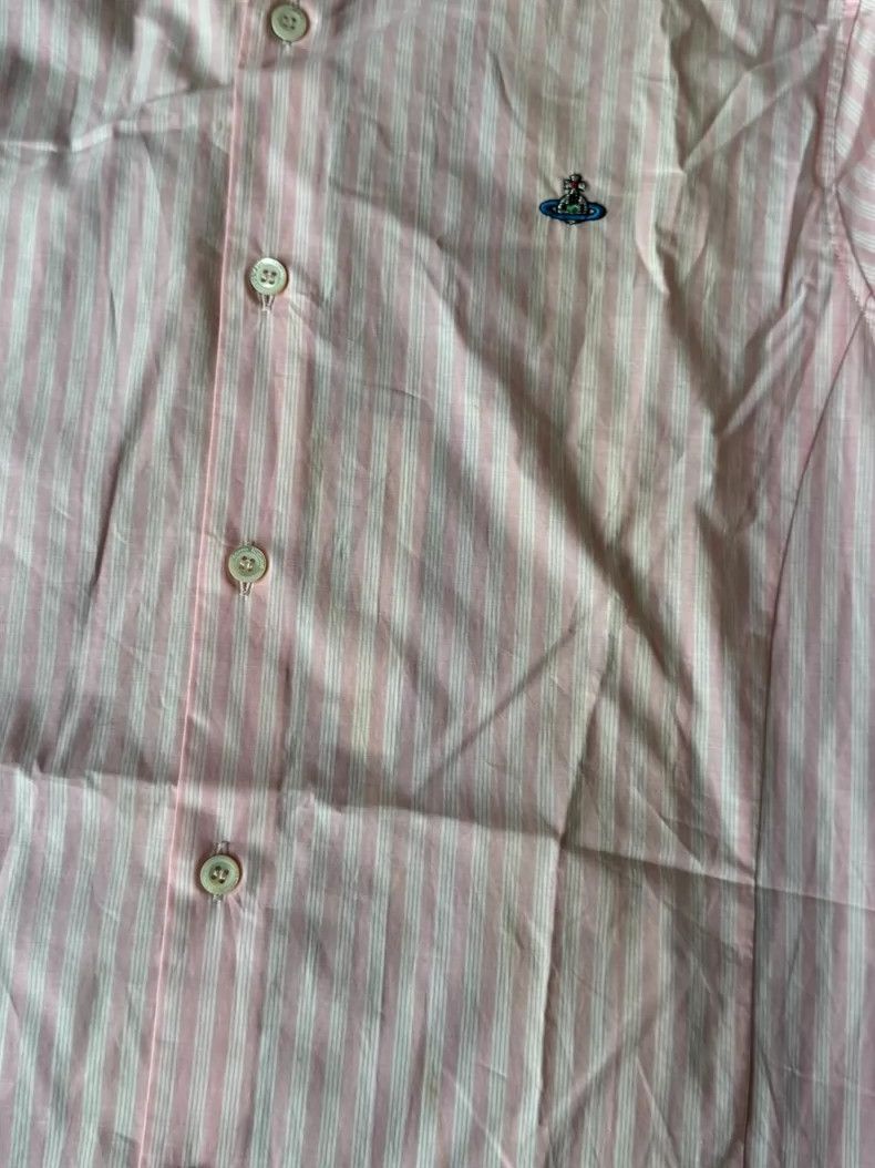 Vivienne Westwood Vivienne Westwood Pink striped arched cut shirt Size L / US 10 / IT 46 - 7 Thumbnail