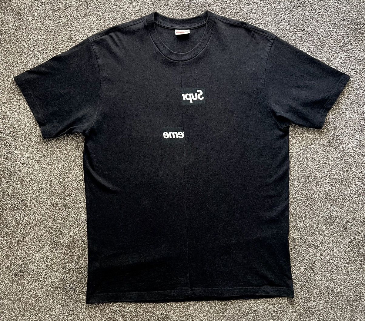 Supreme Supreme Comme des Garçons CDG Split Box Logo Tee (FW18) | Grailed