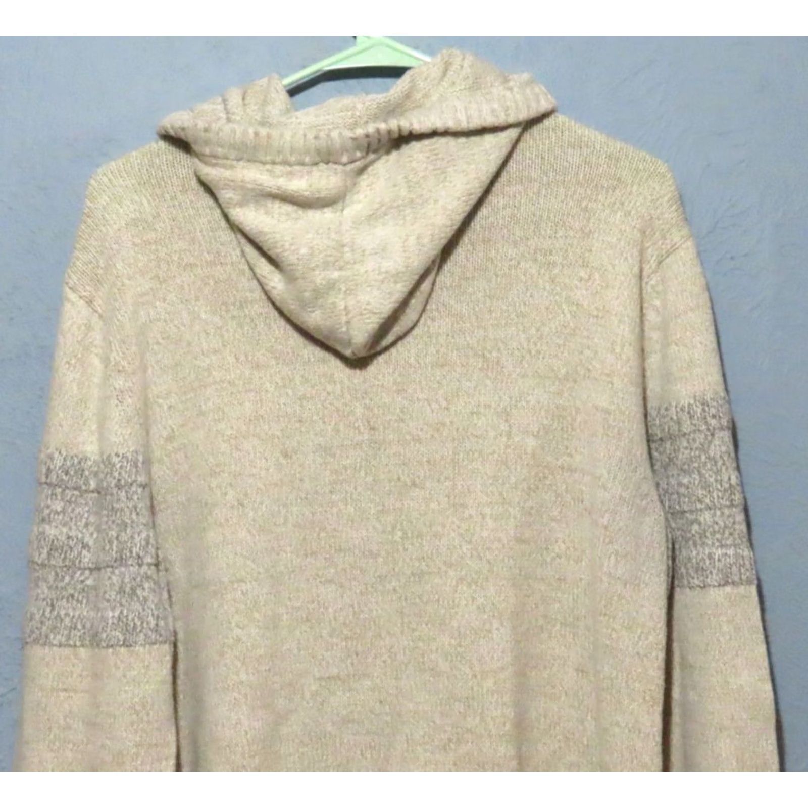 BKE BKE Men's L White Gray Hooded Tight-Knit Sweater Size US L / EU 52-54 / 3 - 8 Thumbnail