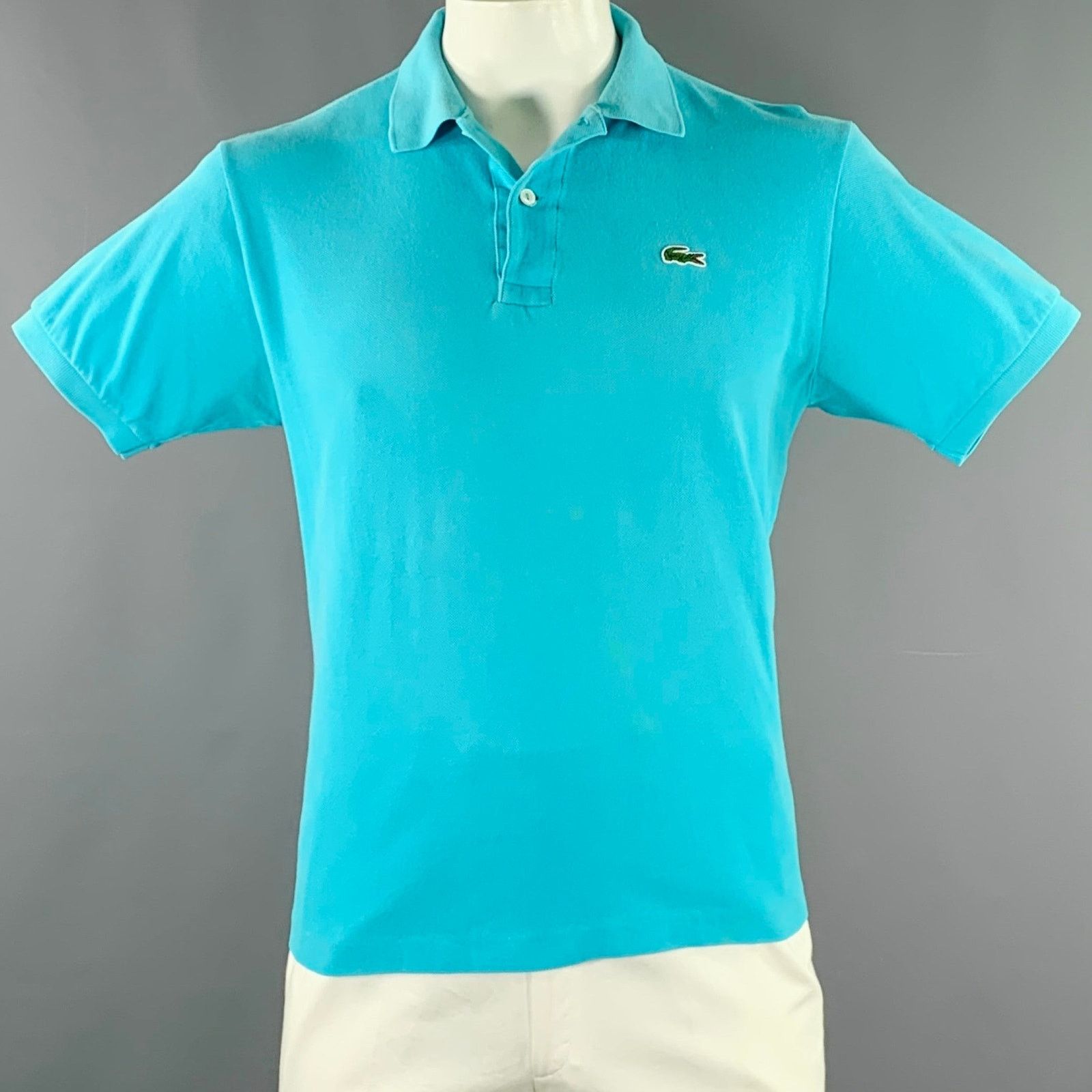 Lacoste LACOSTE Size L Blue Aqua Cotton Logo Patch Polo Size US L / EU 52-54 / 3 - 1 Thumbnail