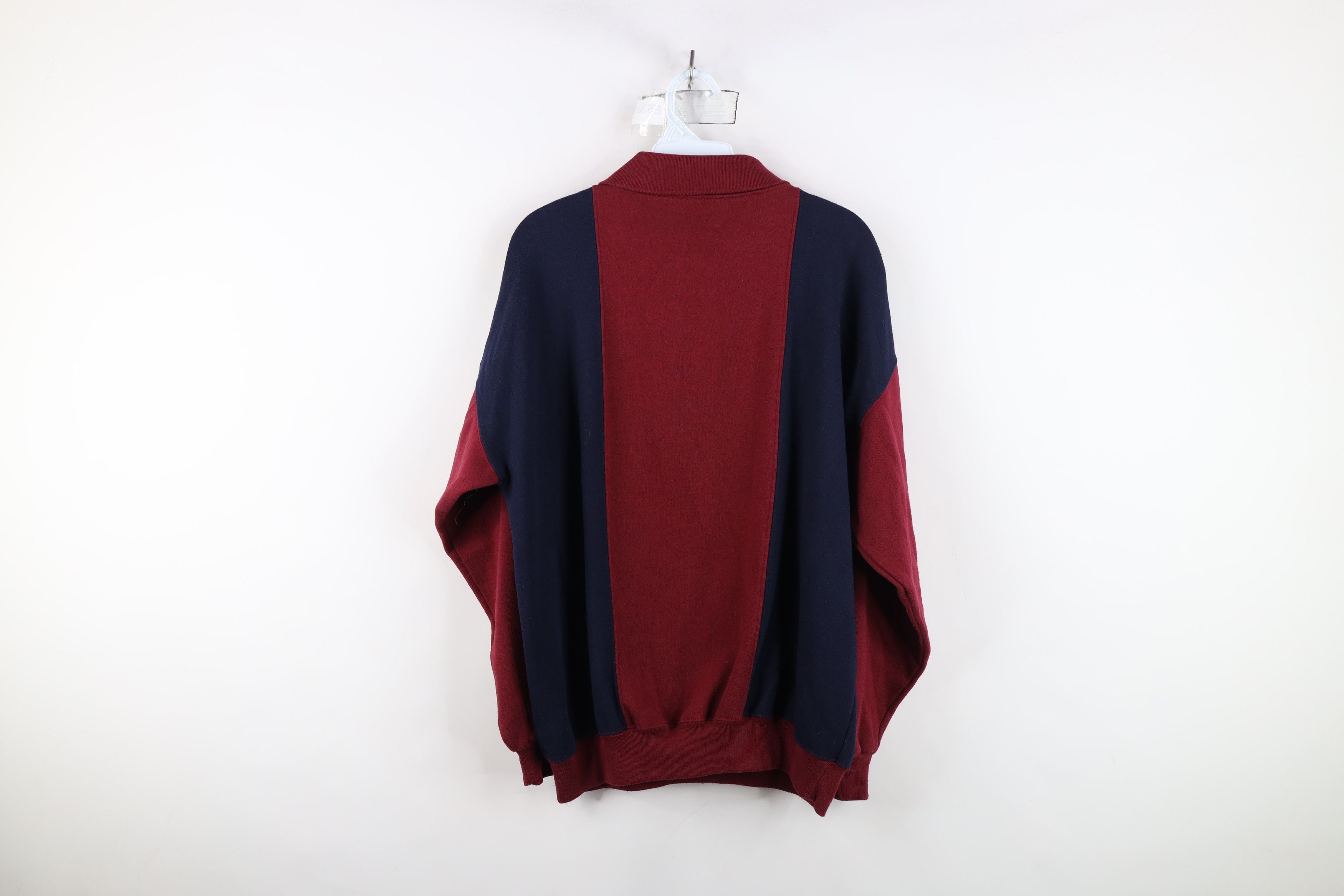 Vintage Vintage 90s Streetwear Block Striped Collared Sweatshirt Size US M / EU 48-50 / 2 - 9 Thumbnail