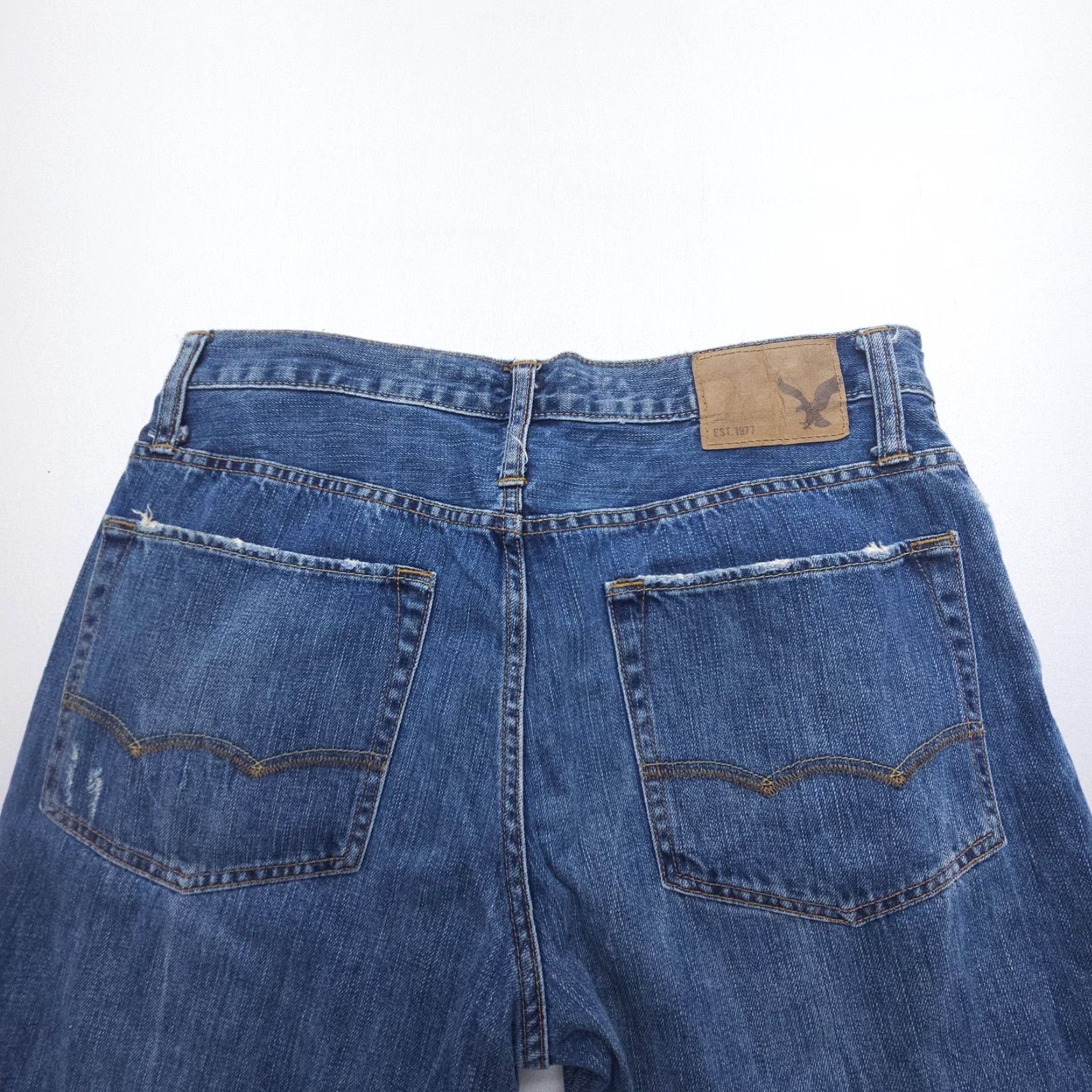 American Eagle Outfitters VINTAGE American Eagle Outfitters Jeans Mens 32 x 34 Relaxed Straight Denim Dark Wash Blue 5-Pocket Design Solid Variety Size US 32 / EU 48 - 8 Thumbnail