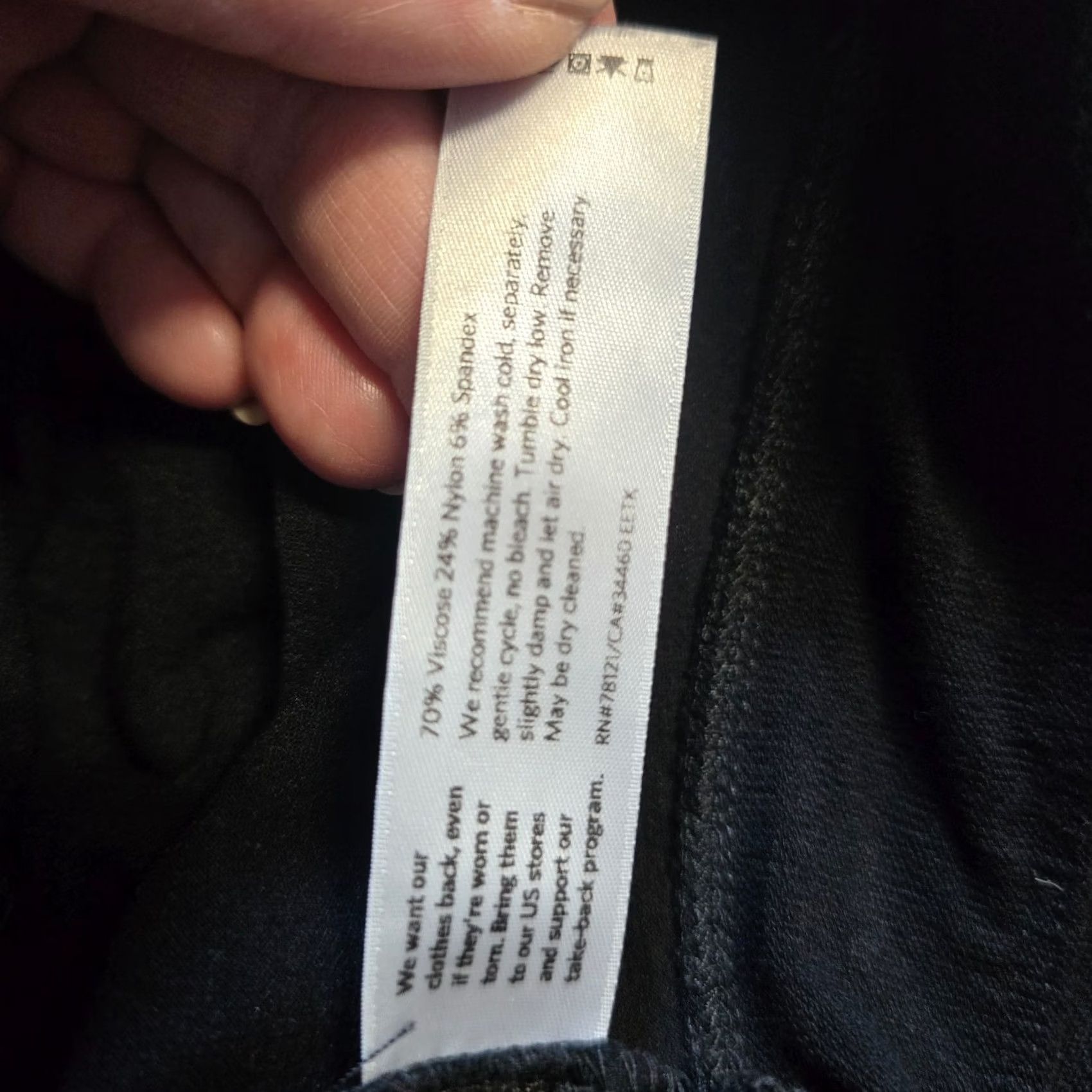 Eileen Fisher Eileen Fisher Pants Womens XS Black Elastic Waist Stretch Slim Crepe Casual Size 26" / US 2 / IT 38 - 7 Thumbnail