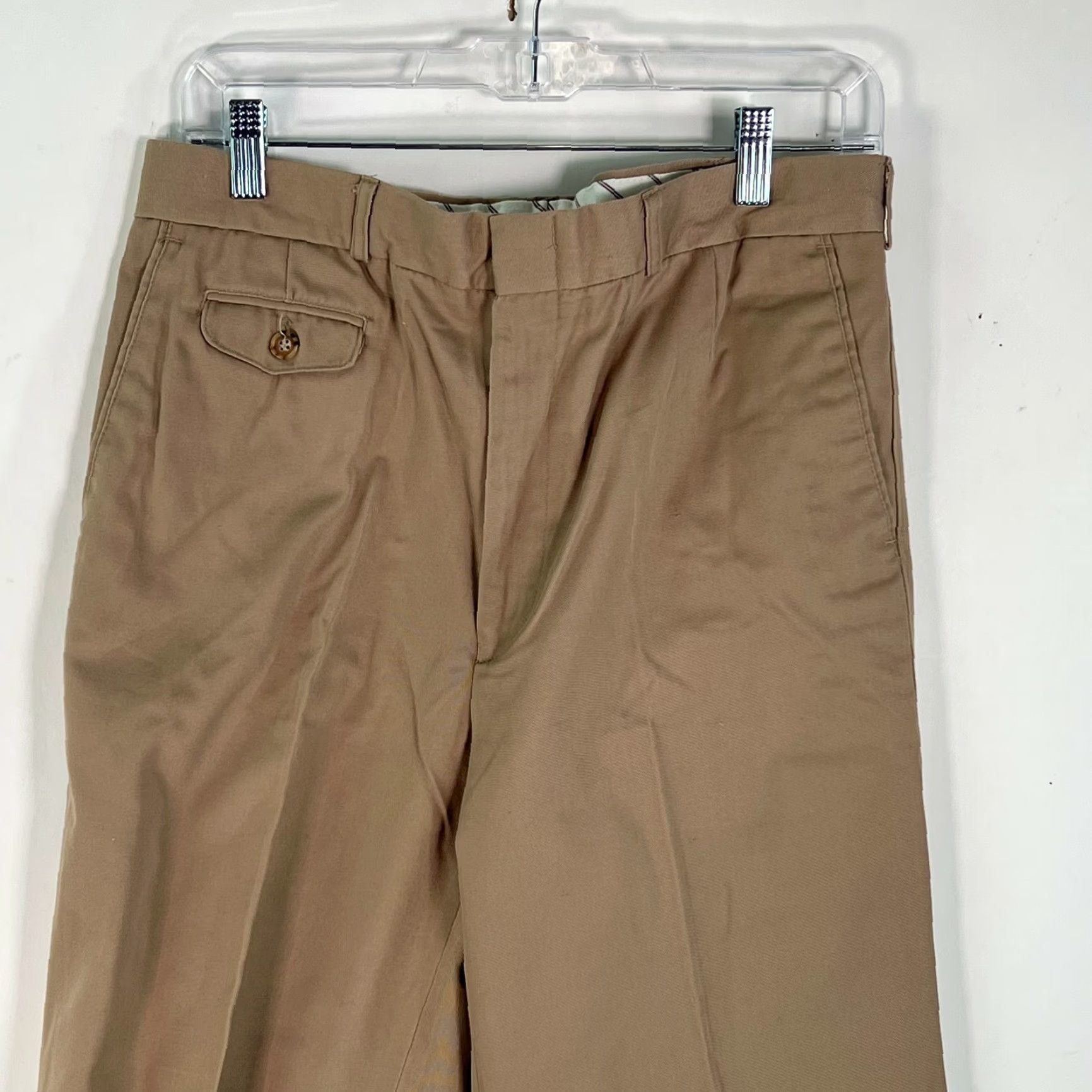 Etienne Aigner Etienne Aigner Mens Flat Front Straight Leg Formal Tan Dress Pants Size 34 Long Size US 34 / EU 50 - 3 Thumbnail