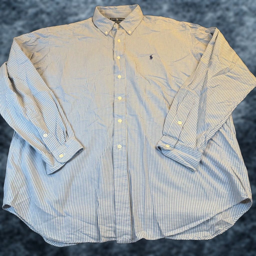Ralph Lauren Ralph Lauren Blake Blue Gingham Button Down Shirt 100% Cotton Mens XL Size US XL / EU 56 / 4 - 1 Thumbnail