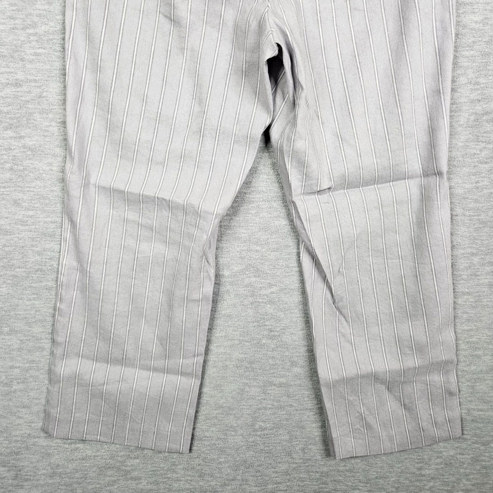 J. Jill J.JILL Linen Stretch Gray Stripes Straight Leg Pant Petite Size 6 NEW Size 28" / US 6 / IT 42 - 4 Thumbnail