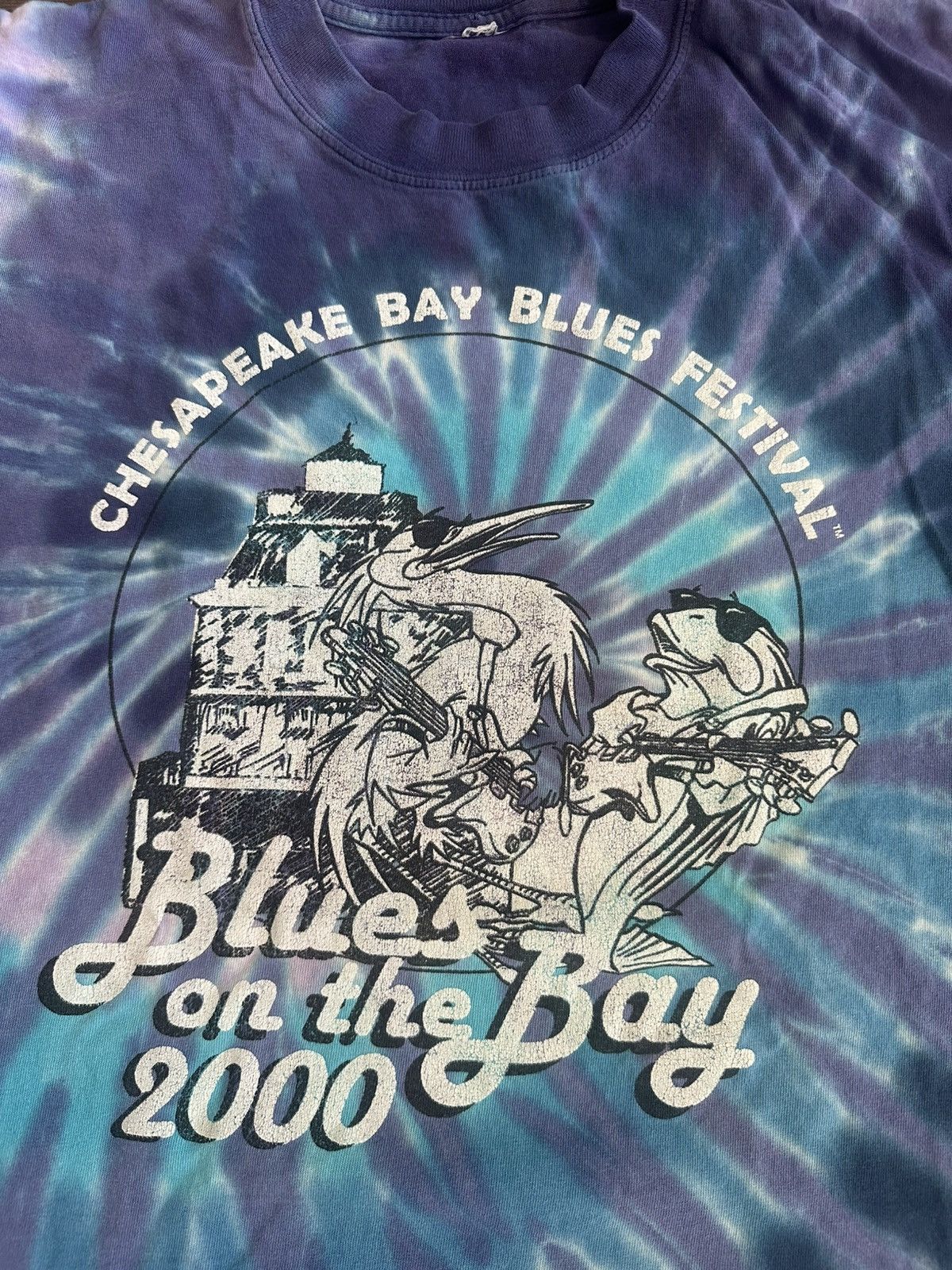 Band Tees × Vintage Vintage Blues on the Bay 2000 Chesapeake Tie Dye Festival T Size US L / EU 52-54 / 3 - 3 Thumbnail