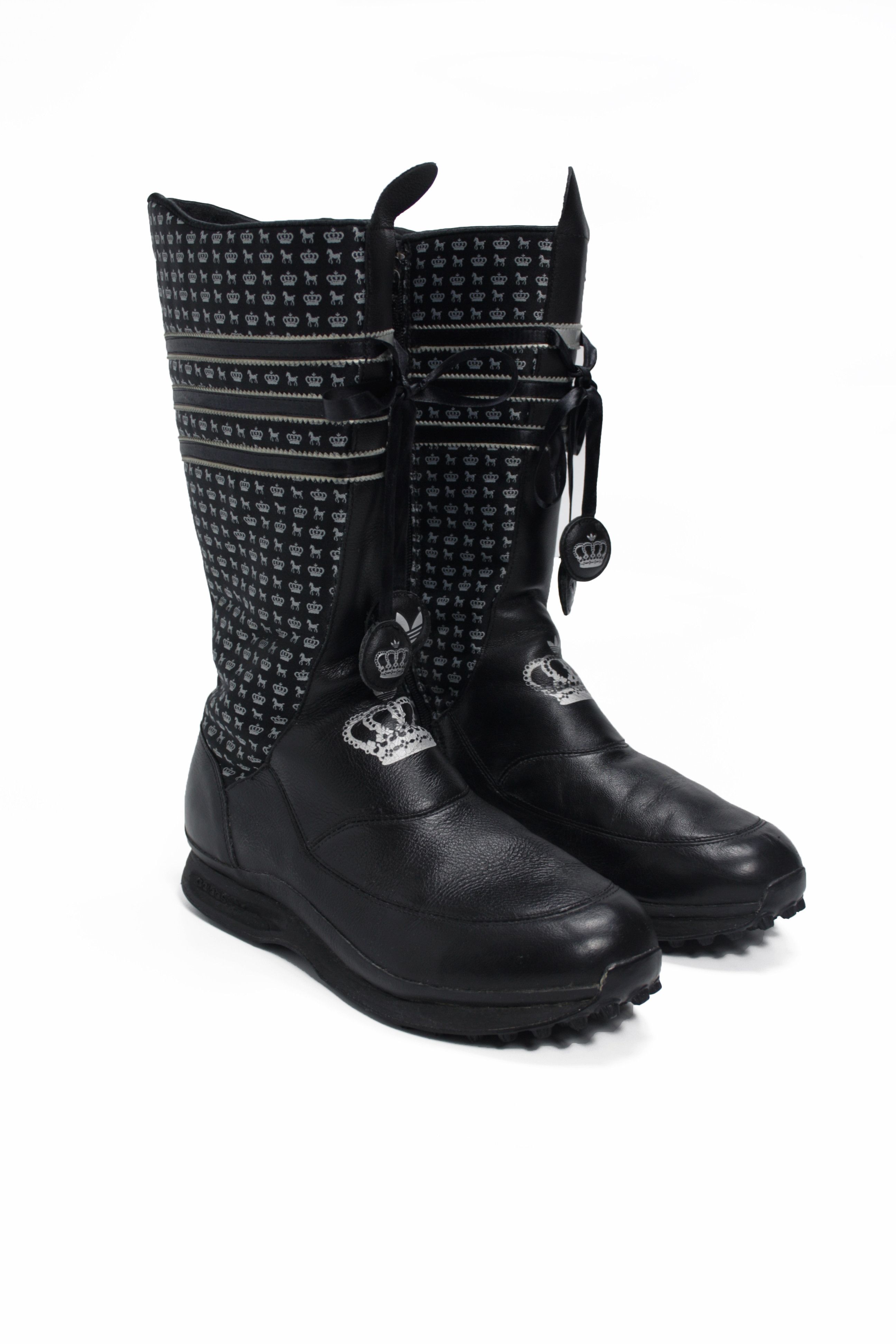 Adidas  Vintage Adidas Missy Elliott Y2K Leather Zip Knee Boots Shoes |  Grailed