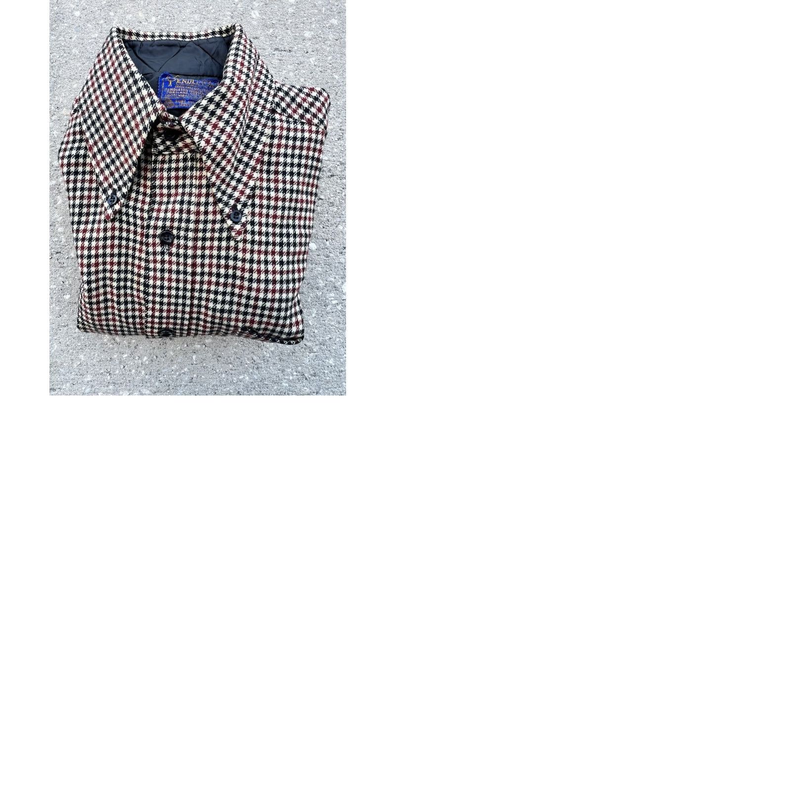 Pendleton VINTAGE Pendleton Houndstooth Plaid 100% Wool Flannel Shirt Medium Men Button-Up Size US M / EU 48-50 / 2 - 9 Thumbnail