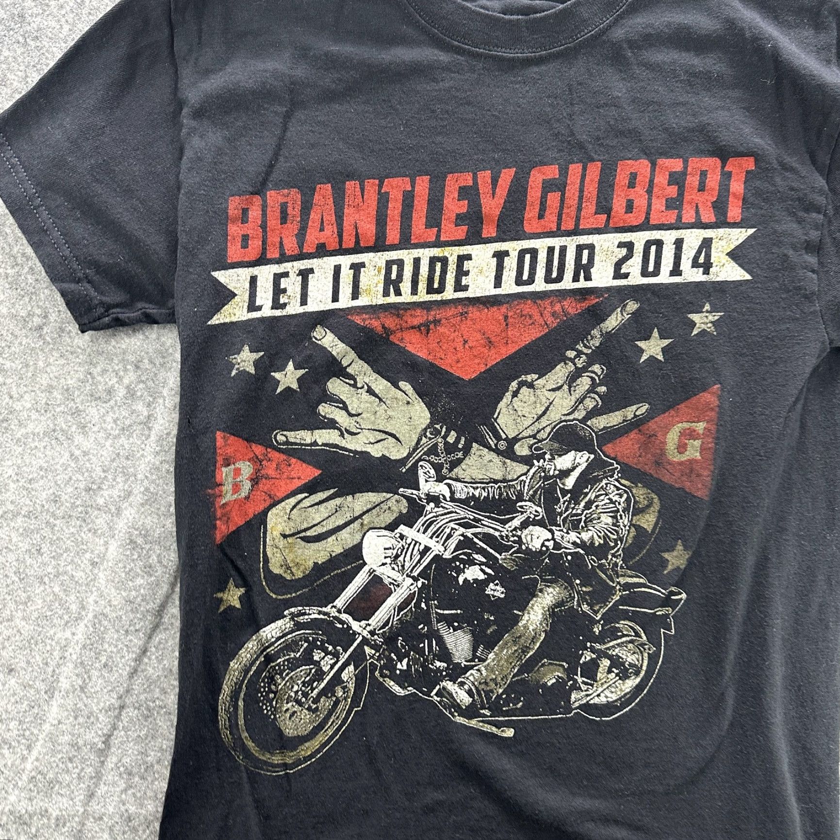 Anvil VINTAGE Brantley Gilbert Shirt Mens Small Let It Ride Tour 2014 Motorcycle Band Tee Size US S / EU 44-46 / 1 - 2 Thumbnail