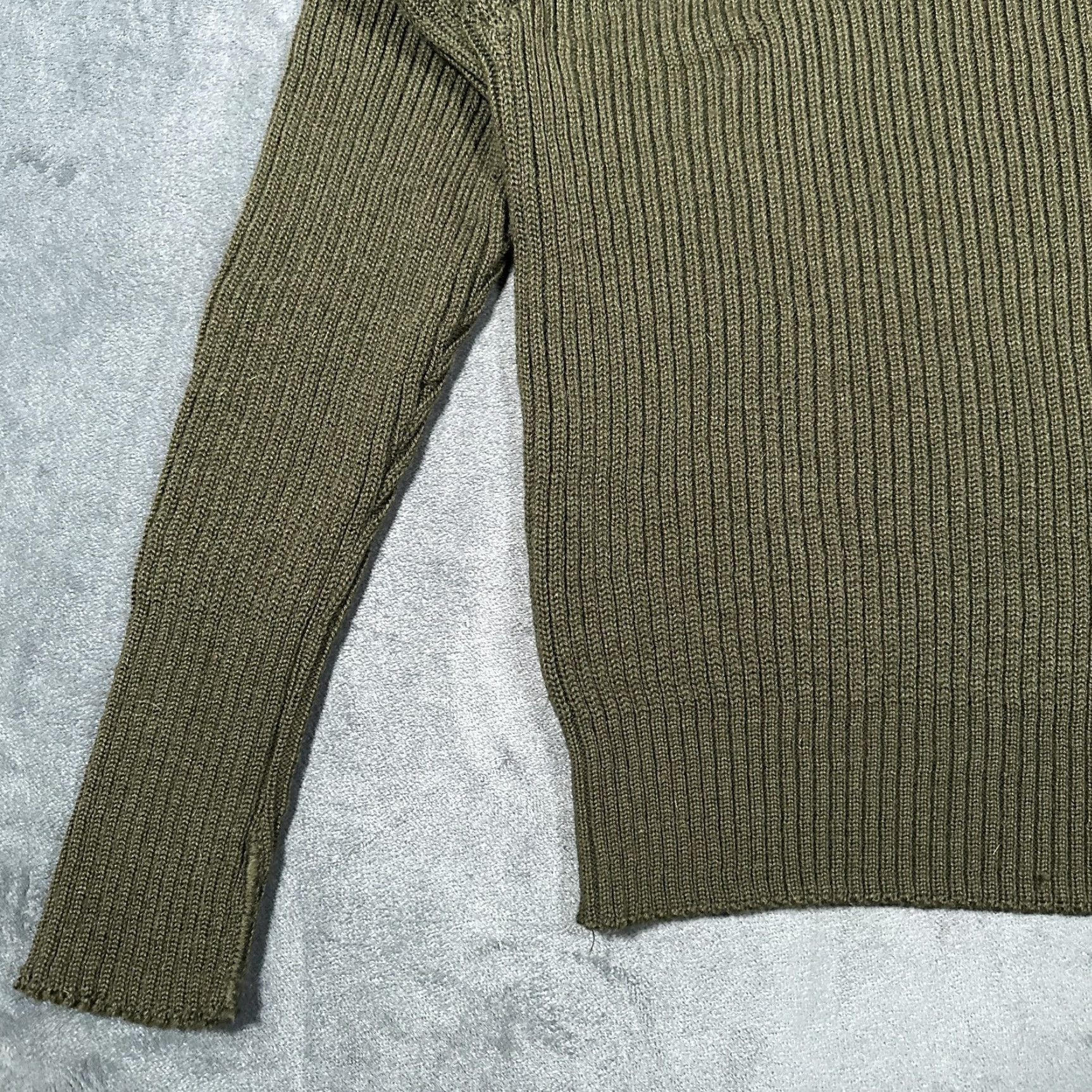 Olive VINTAGE Woolly Pully Sweater Men Small Fall Winter 80s Army Grunge Olive Drab USA Size US S / EU 44-46 / 1 - 4 Thumbnail
