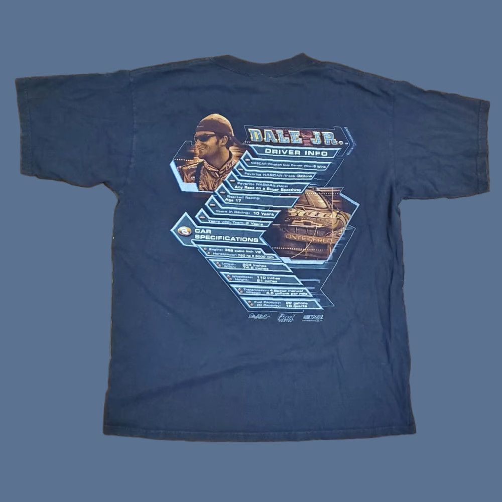 NASCAR VINTAGE Dale Earnhardt Jr. T-Shirt Short Sleeve Graphic Print 2000s Black Large Mens Shirtsz Large NASCAR 90s Cars Sports Double-Sided Size US L / EU 52-54 / 3 - 1 Thumbnail