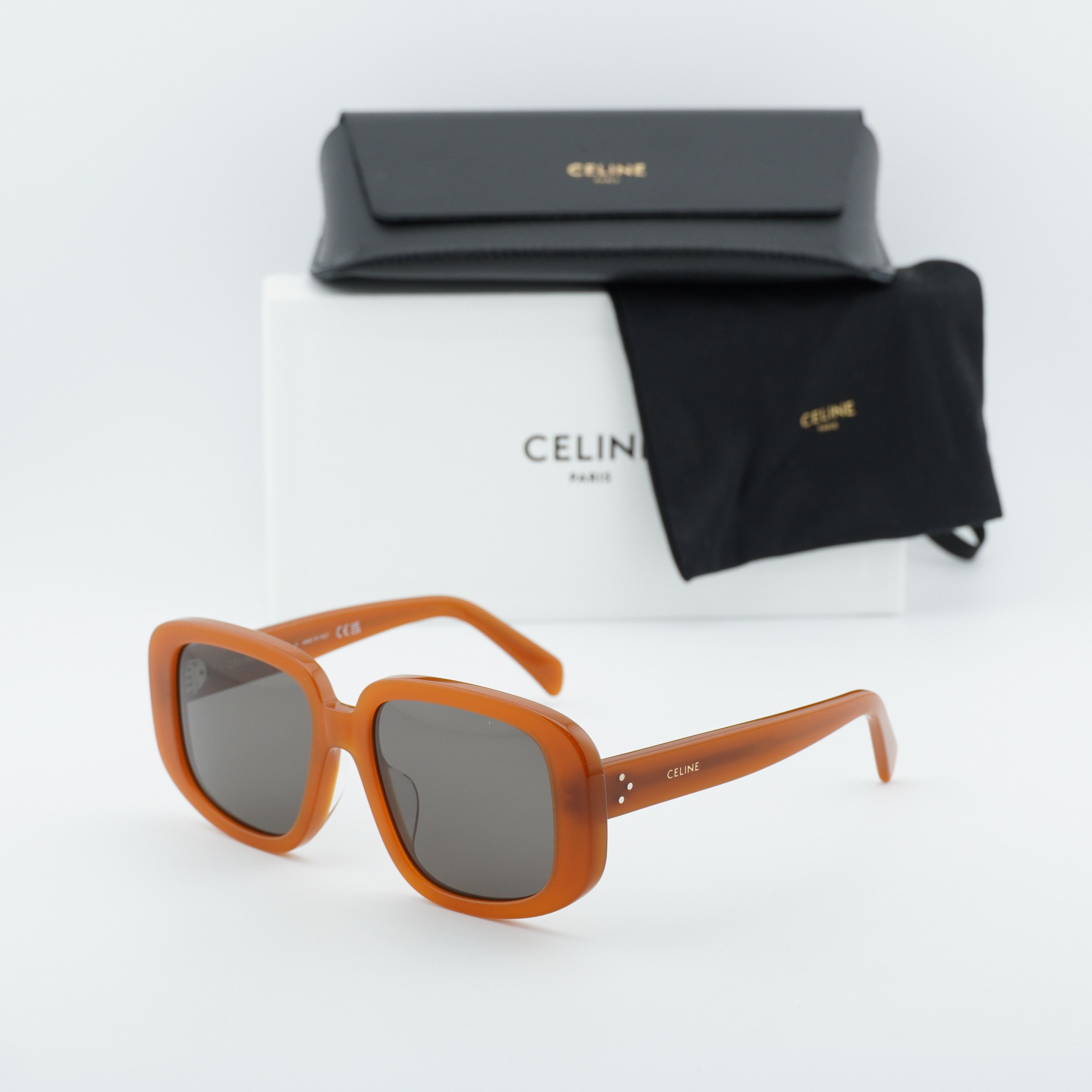 Celine Celine CL40299U 45A Sunglasses Shiny Brown Square Frame Size ONE SIZE - 9 Thumbnail