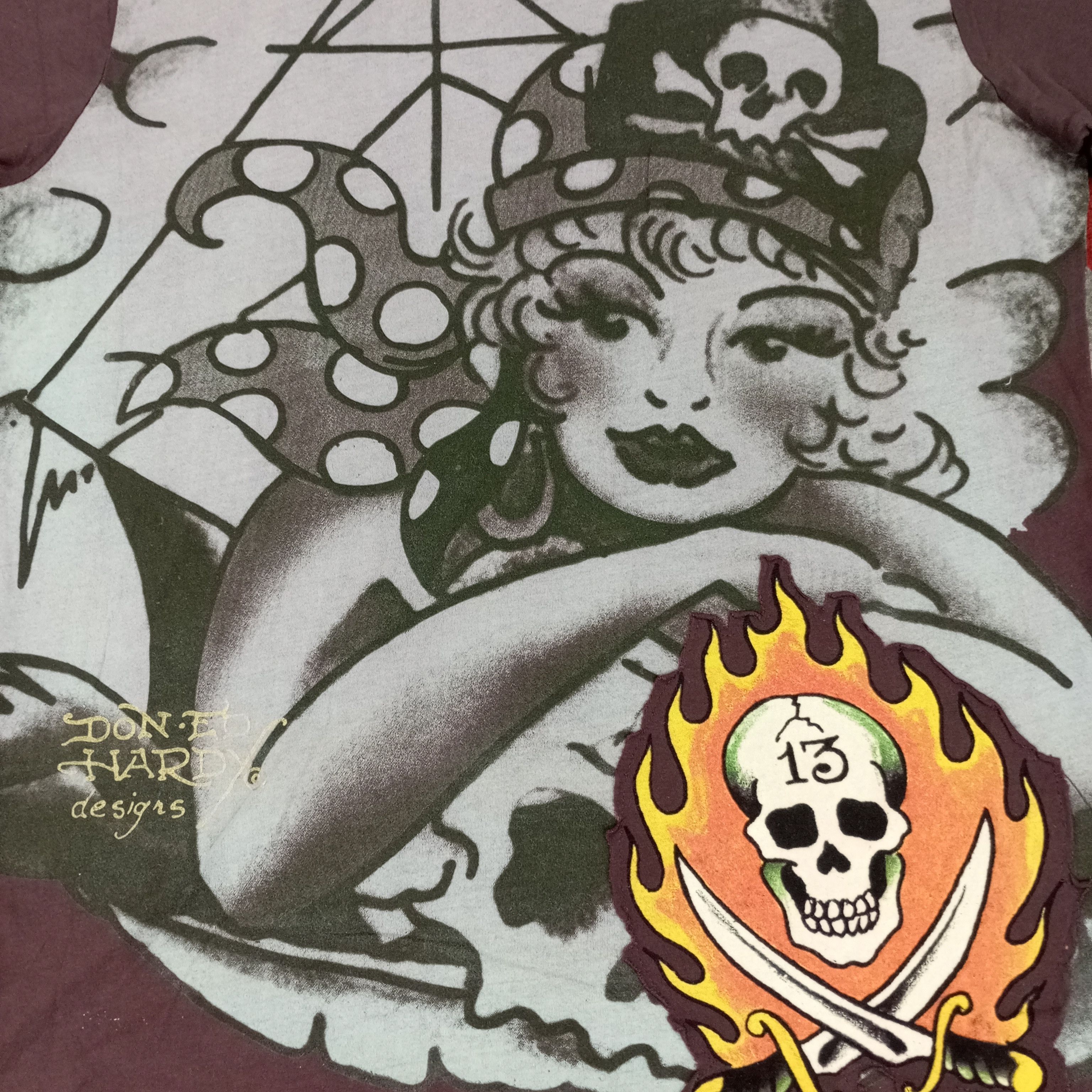 Ed Hardy Ed Hardy Rock Punk Style Skulls Design Tshirt Size US L / EU 52-54 / 3 - 4 Thumbnail