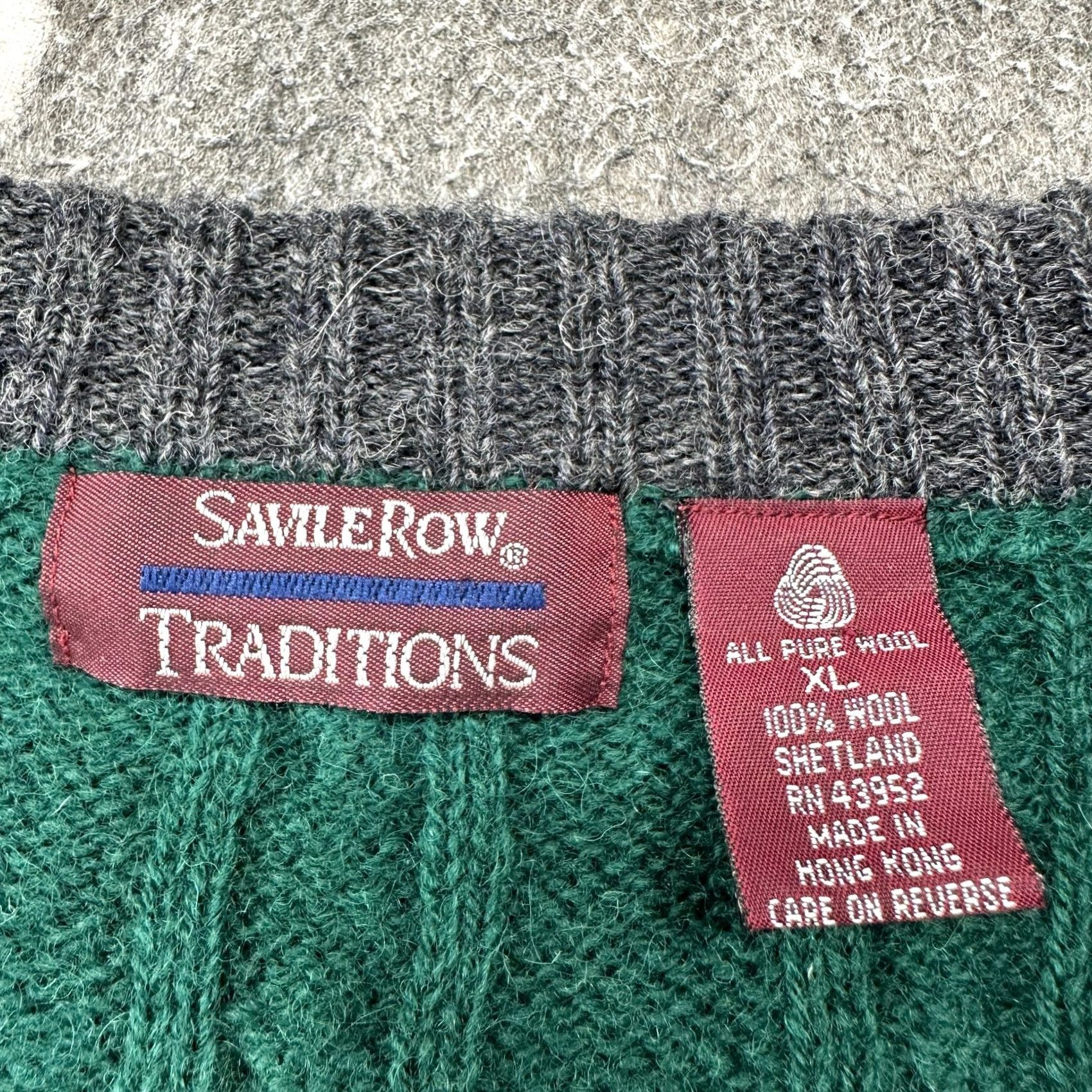 Vintage VINTAGE Saville Row Sweater Mens XL Green Blue Pullover Wool V Neck Preppy 90s Size US XL / EU 56 / 4 - 6 Thumbnail