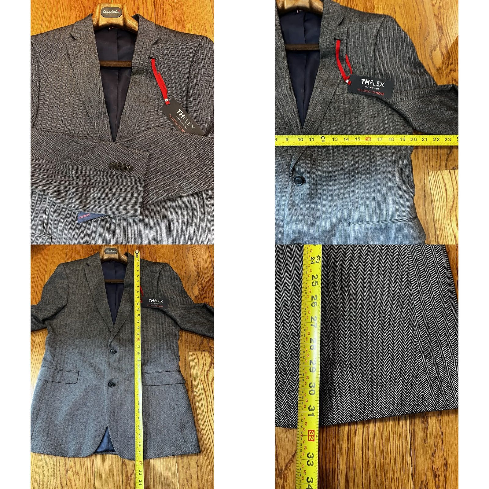 Tommy Hilfiger Tommy Hilfiger Mens TH Flex Modern Fit Solid Weave Sport Coat Gray 40L Size US XXS / EU 40 - 10 Thumbnail